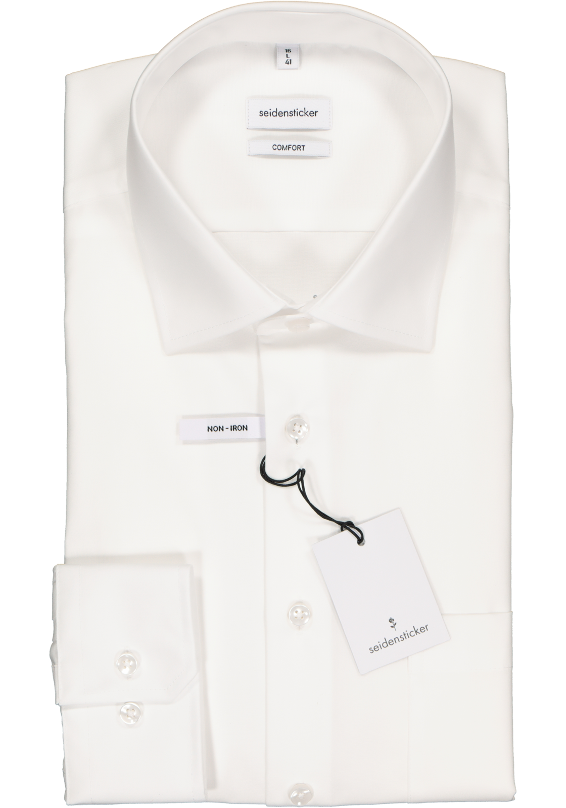 2-4048869212437_seidensticker-overhemd_HR Seidensticker comfort fit overhemd, wit