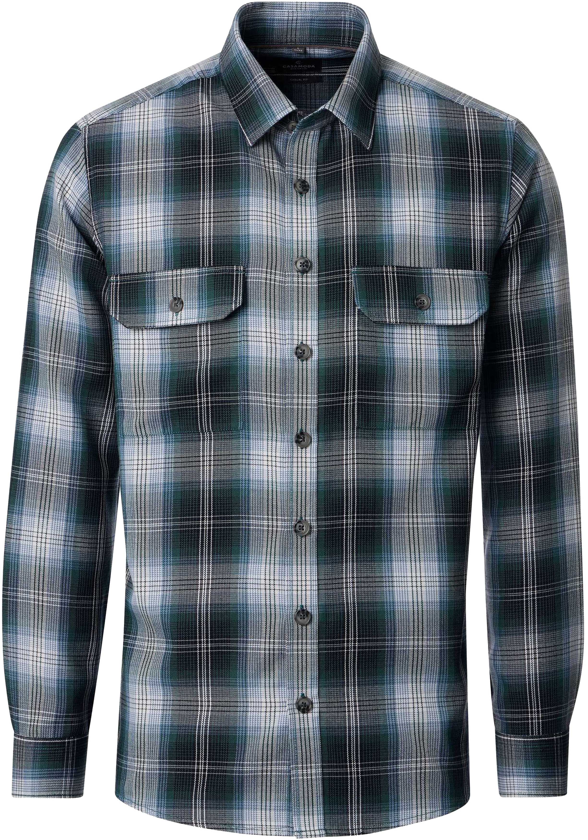CASA MODA comfort fit overshirt, groen, blauw, wit geruit