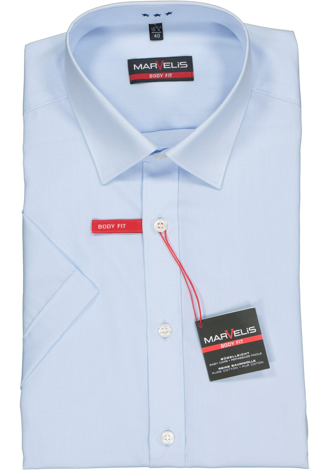 2-4032278430643_marvelis-overhemd_HR MARVELIS body fit overhemd, korte mouwen, lichtblauw