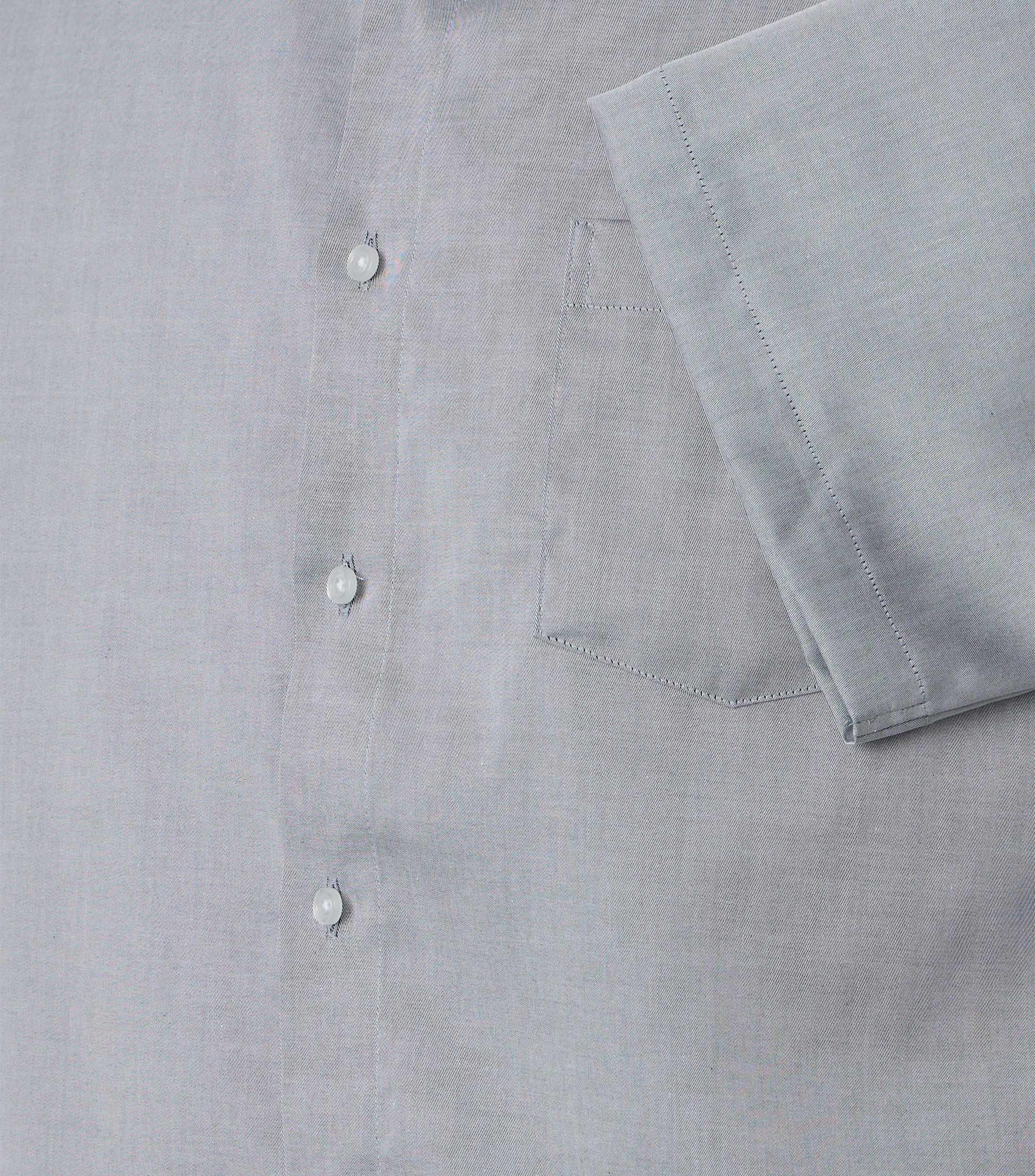 VENTI CASA MODA comfort fit overhemd, korte mouw, structuur, zilvergrijs