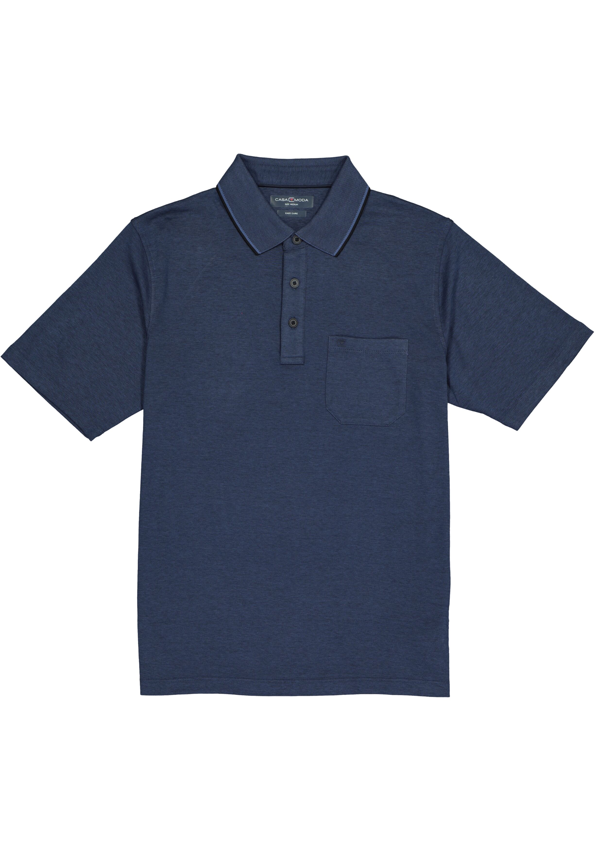 CASA MODA comfort fit poloshirt, marine blauw melange