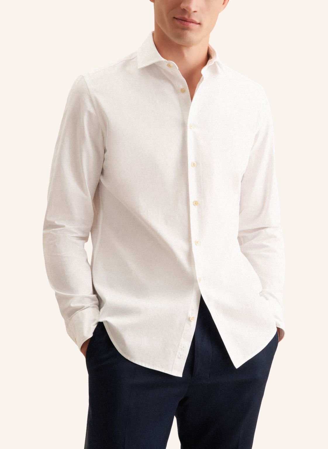 Seidensticker slim fit overhemd, popeline, wit