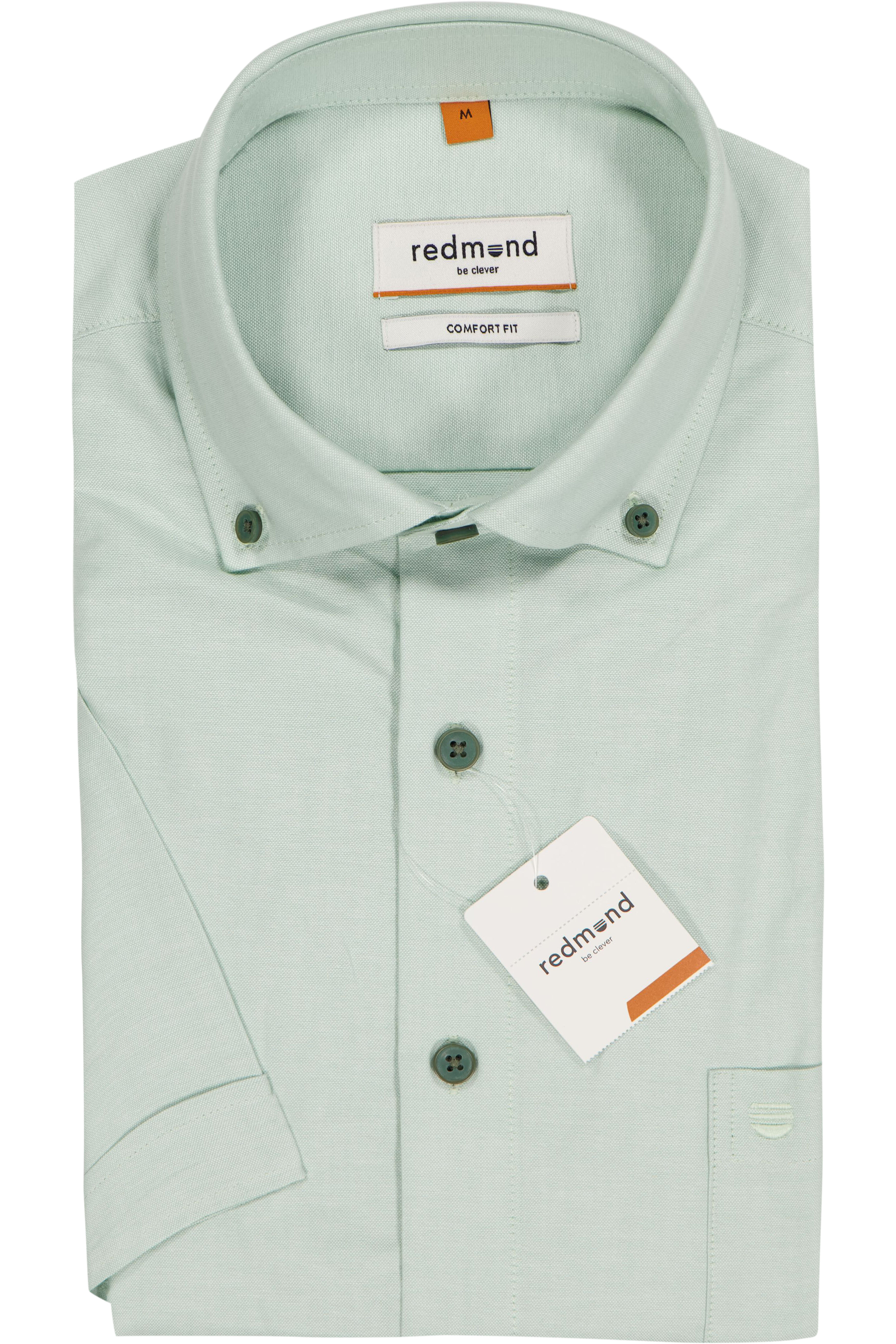 Redmond comfort fit overhemd, korte mouw, Oxford, lichtgroen