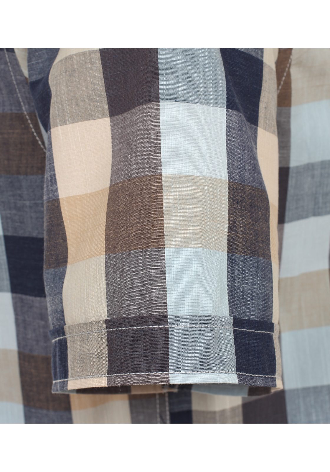 CASA MODA Sport casual fit overhemd, korte mouw, chambray, blauw geruit - 944268700-100 CASA MODA Sport casual fit overhemd, korte mouw, chambray, blauw geruit - 944268700-100