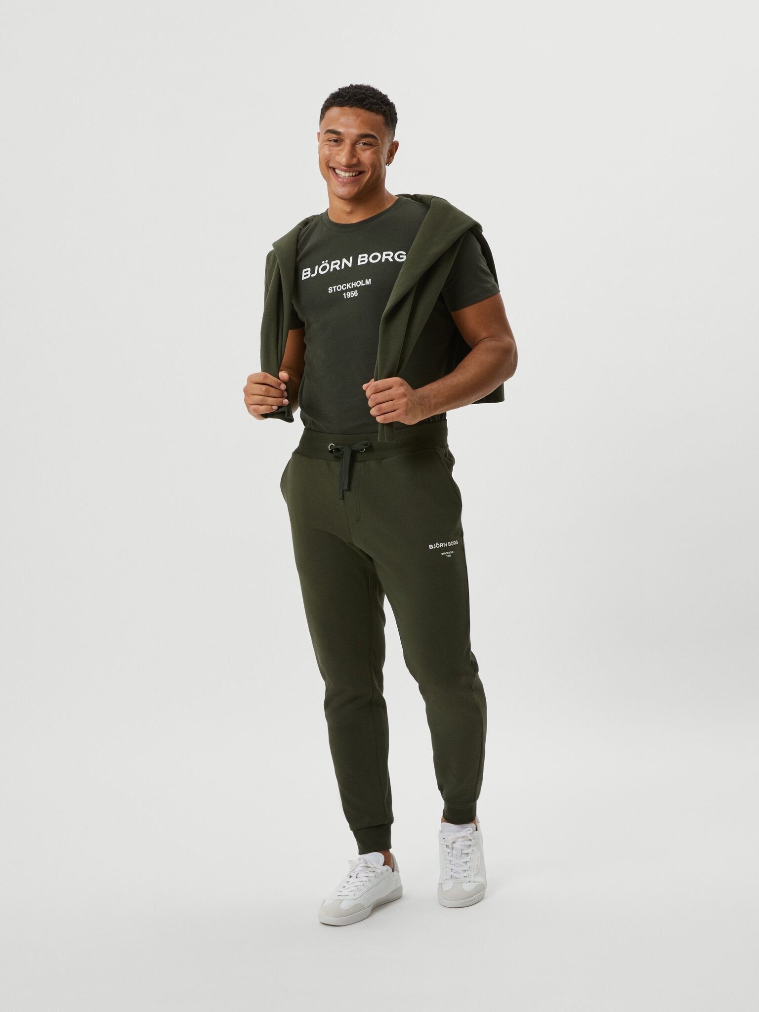 Bjorn Borg Logo Pants, heren joggingbroek, donkergroen
