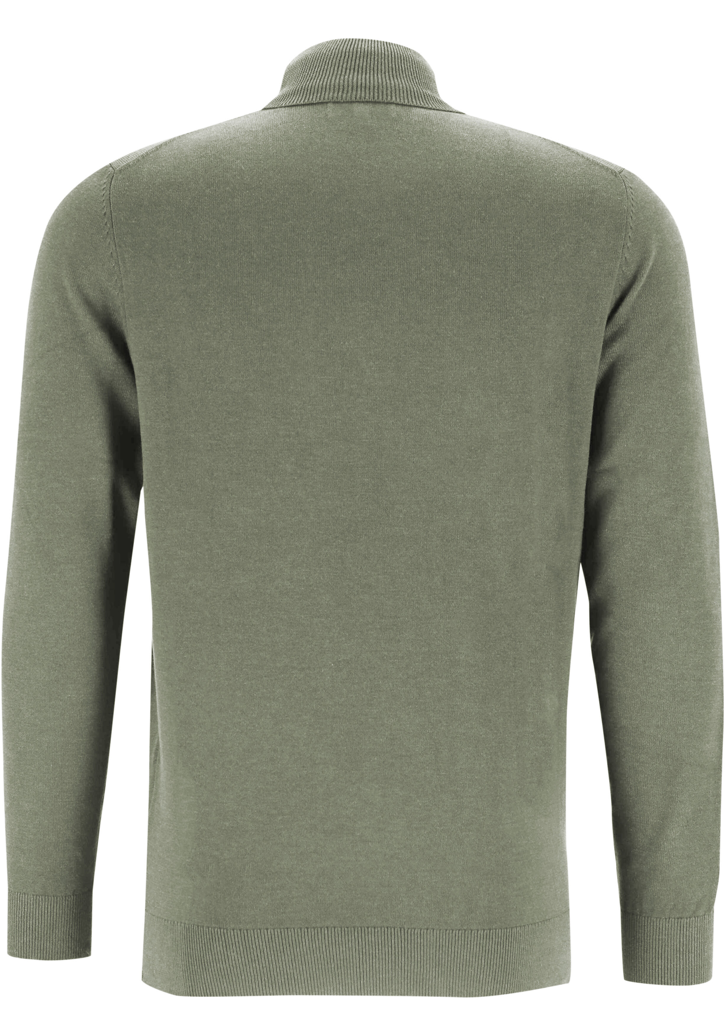 Michaelis heren trui katoenmengsel, slim fit coltrui, donkergroen
