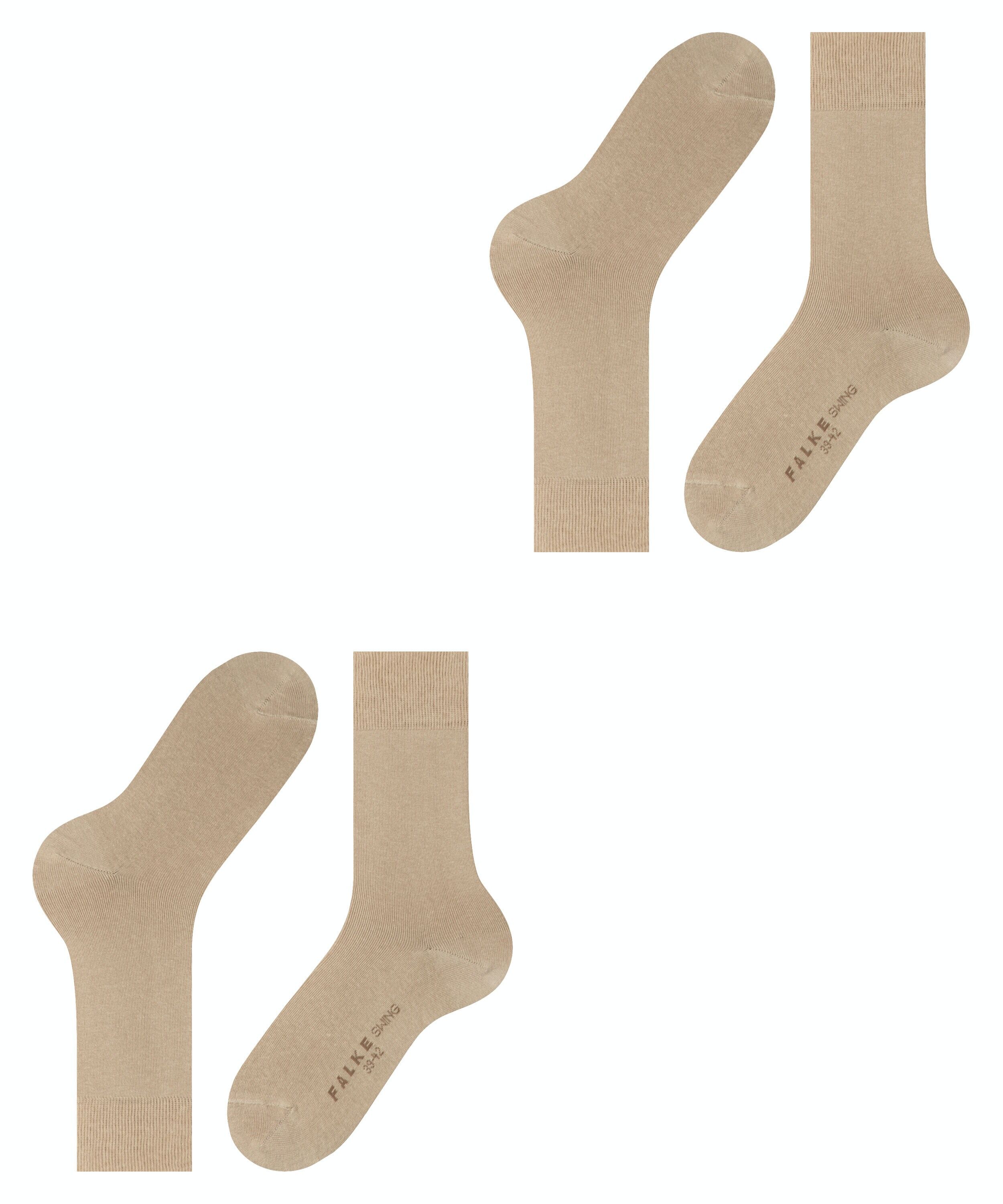 FALKE Swing 2-Pack herensokken (2-pack), beige (sand)