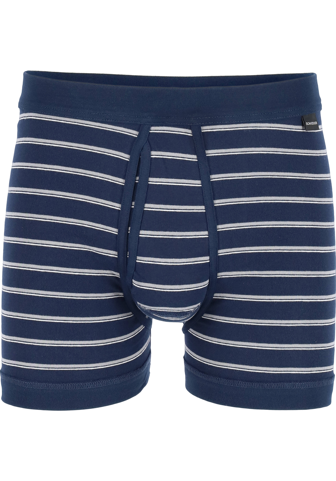 2-4007065657077-schiesser-SCHIESSER_172694803_BX_2p_blauw_gestreept_4foto_HR SCHIESSER Original Classics shorts (2-pack), Feinripp met gulp, blauw gestreept