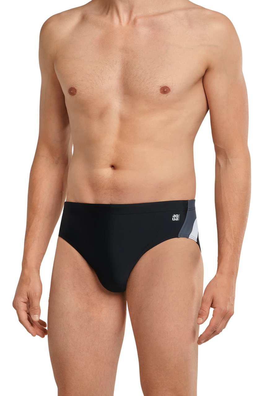 SCHIESSER Nautical Active heren badkleding, retro zwembroek in gerecyclede tricot zijstrepen zwart