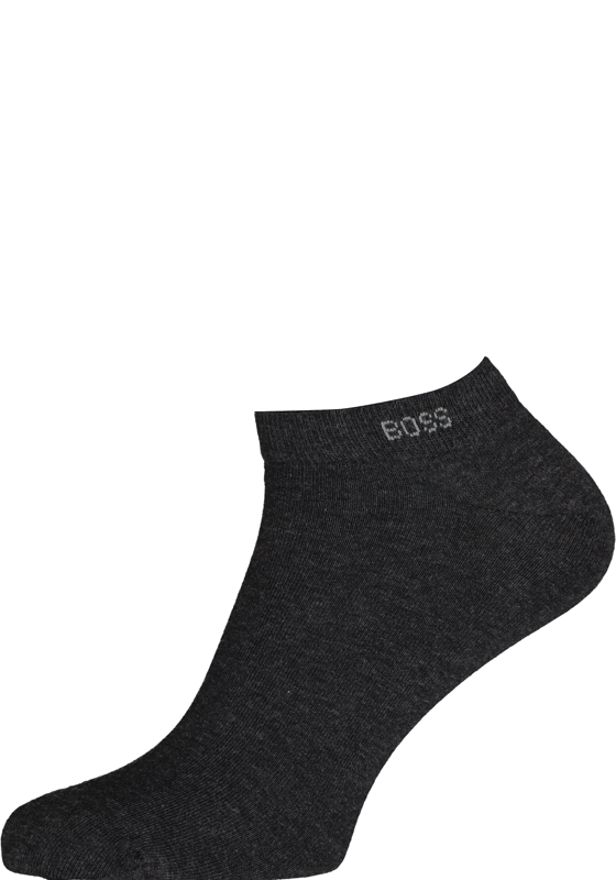 BOSS enkelsokken (2-pack), heren sneaker sokken katoen, antraciet grijs BOSS enkelsokken (2-pack), heren sneaker sokken katoen, antraciet grijs