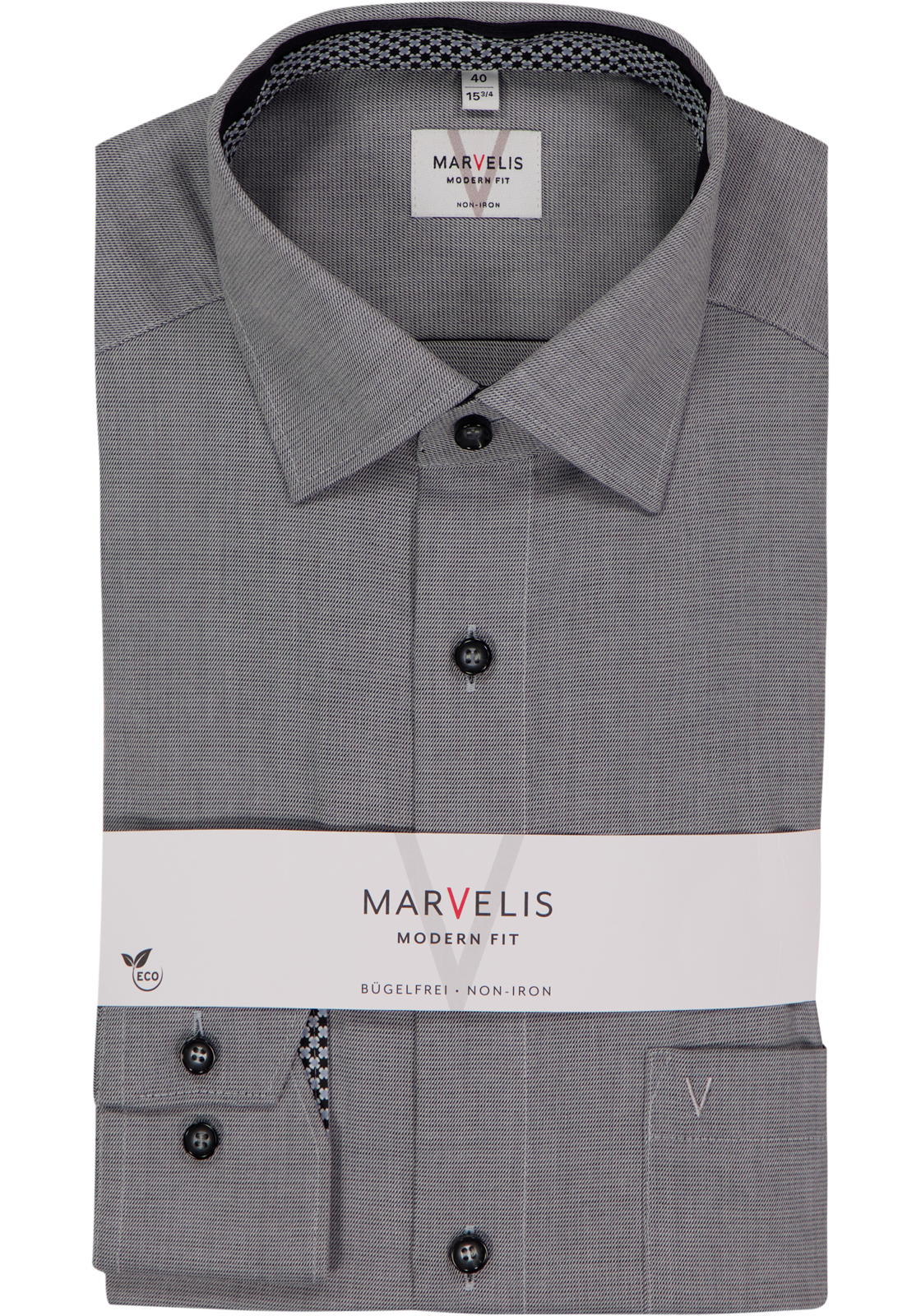 MARVELIS modern fit overhemd, twill, zilvergrijs MARVELIS modern fit overhemd, twill, zilvergrijs