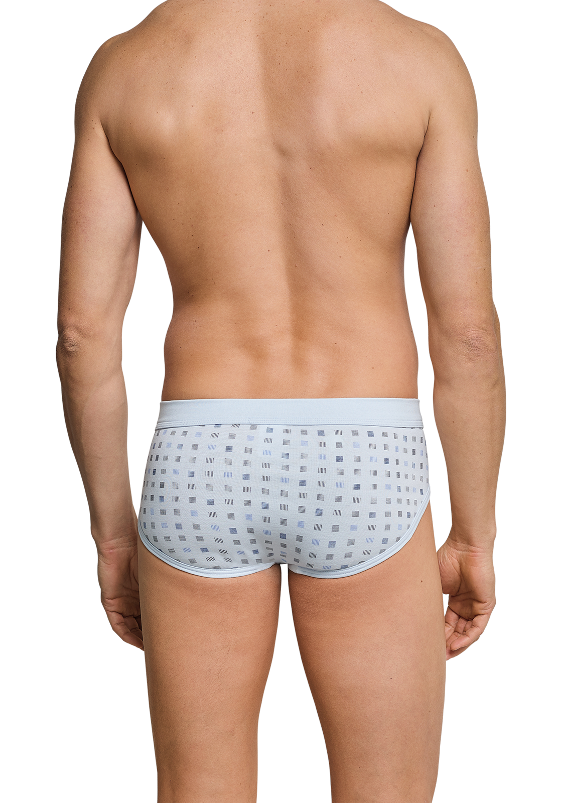 5-4007063278410-schiesser-slip-2p_HR SCHIESSER Cotton Essentials sportslips (2-pack), Feinribb met gulp, lichtblauw geblokt