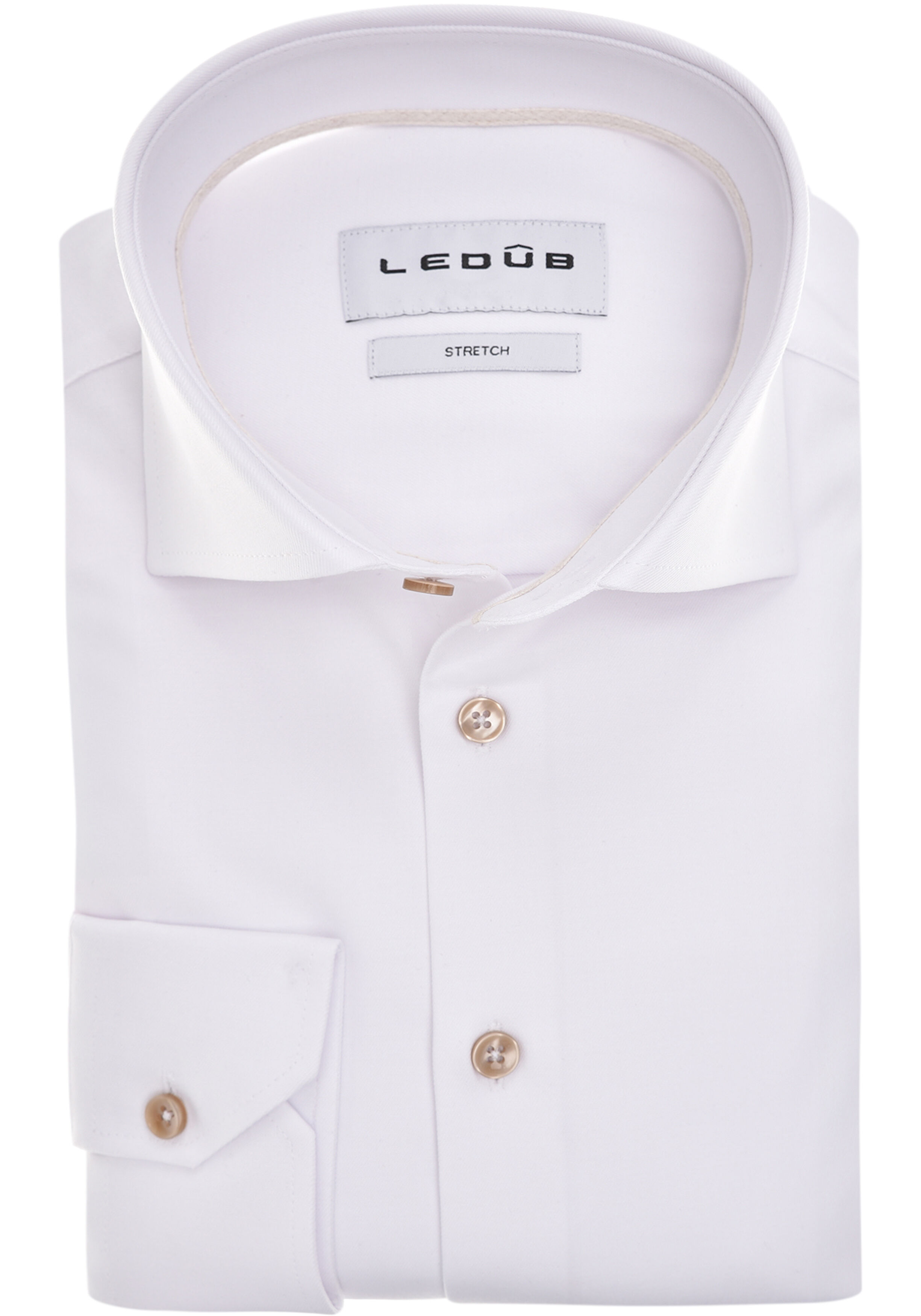 Ledub modern fit overhemd, popeline, wit