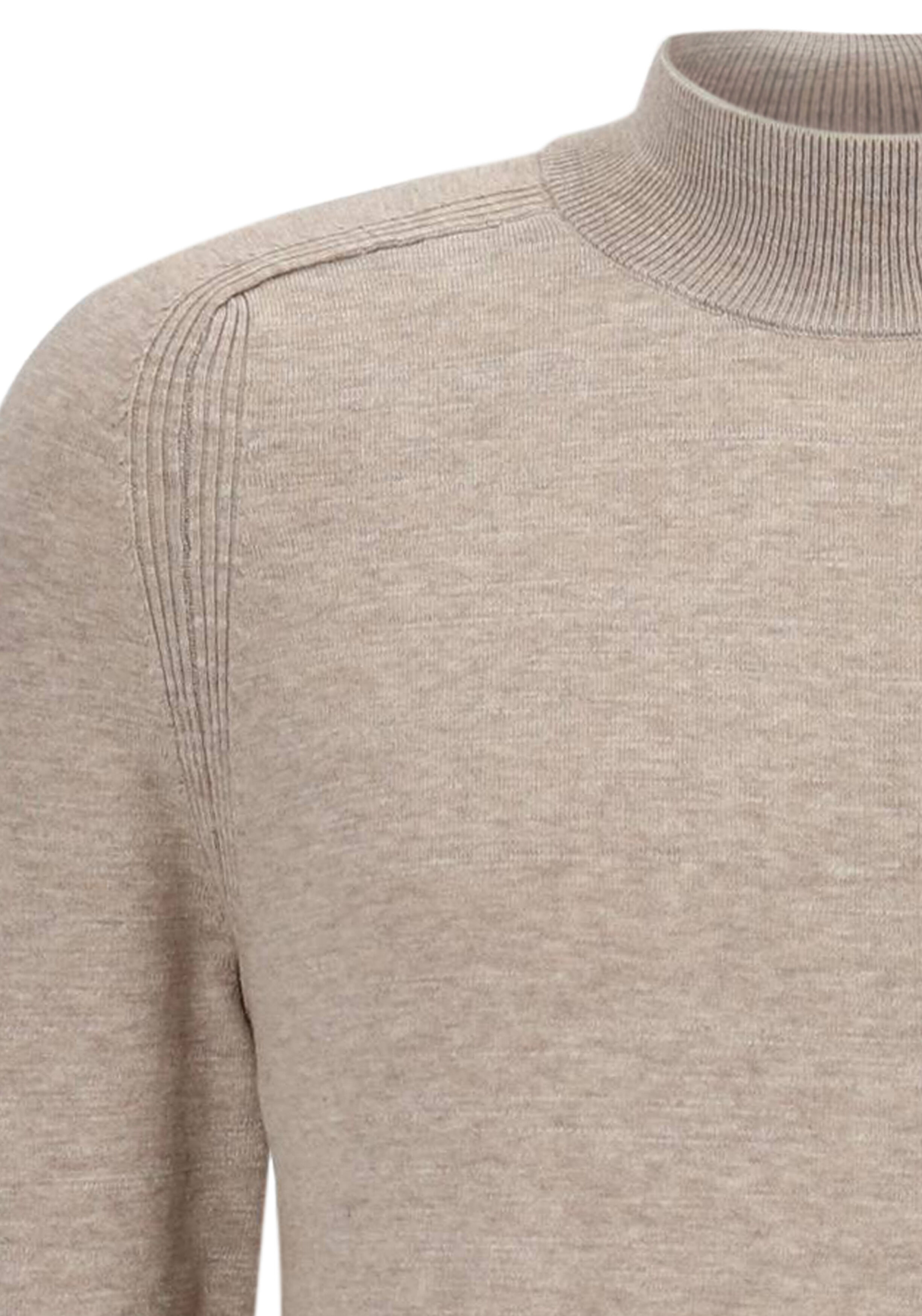 OLYMP modern fit trui katoen, turtleneck, beige melange