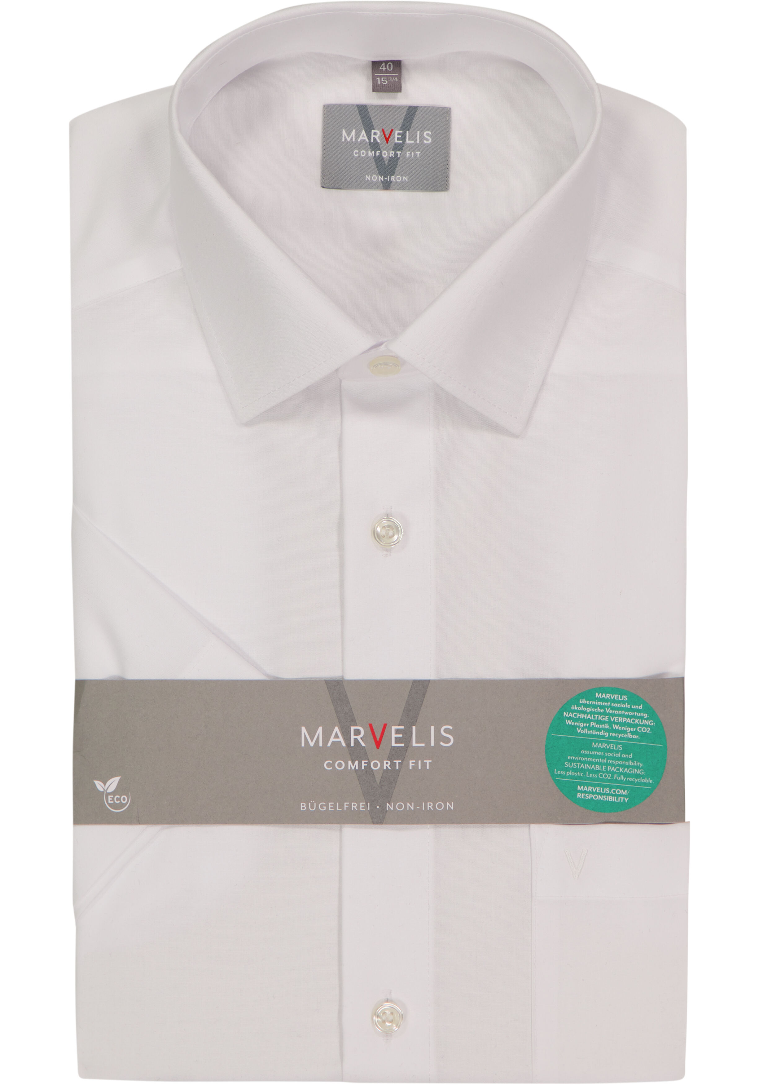 MARVELIS comfort fit overhemd, korte mouw, wit   