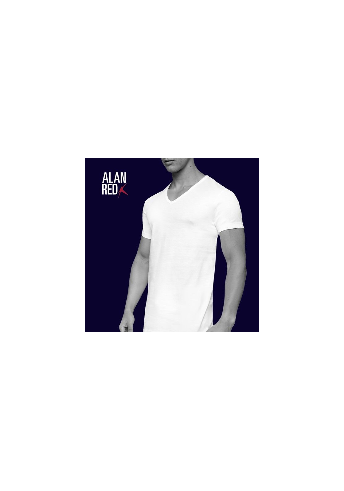 66612_Alan_Red_T-shirts_Dean ALAN RED T-shirts Dean (2-pack), diepe V-hals, wit