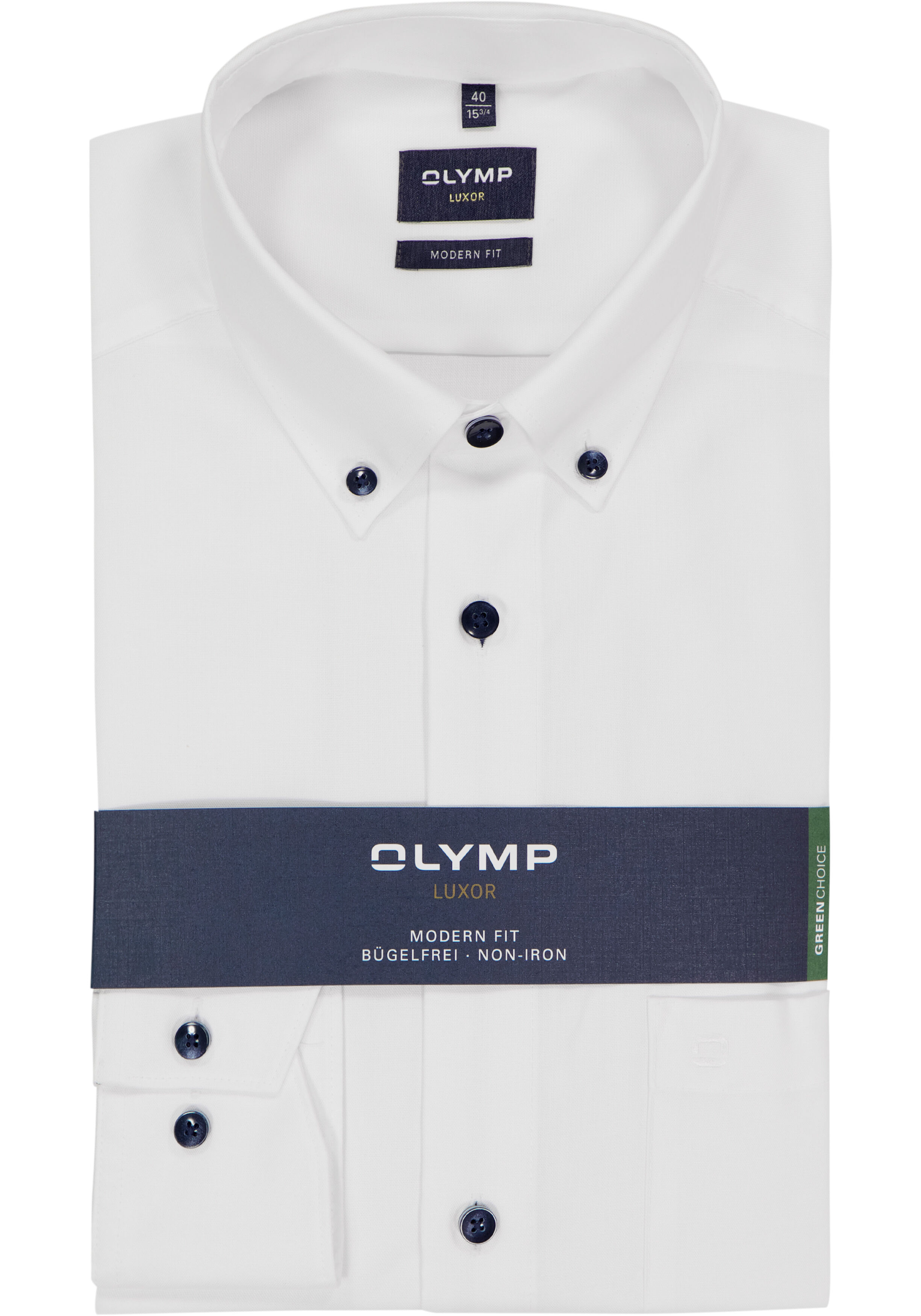 OLYMP Luxor modern fit overhemd, pinpoint, wit