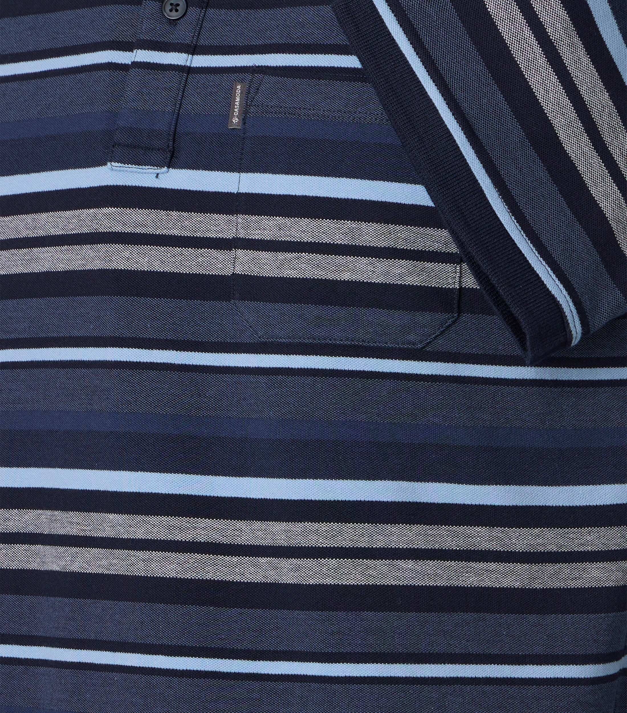 CASA MODA comfort fit heren polo, blauw dessin