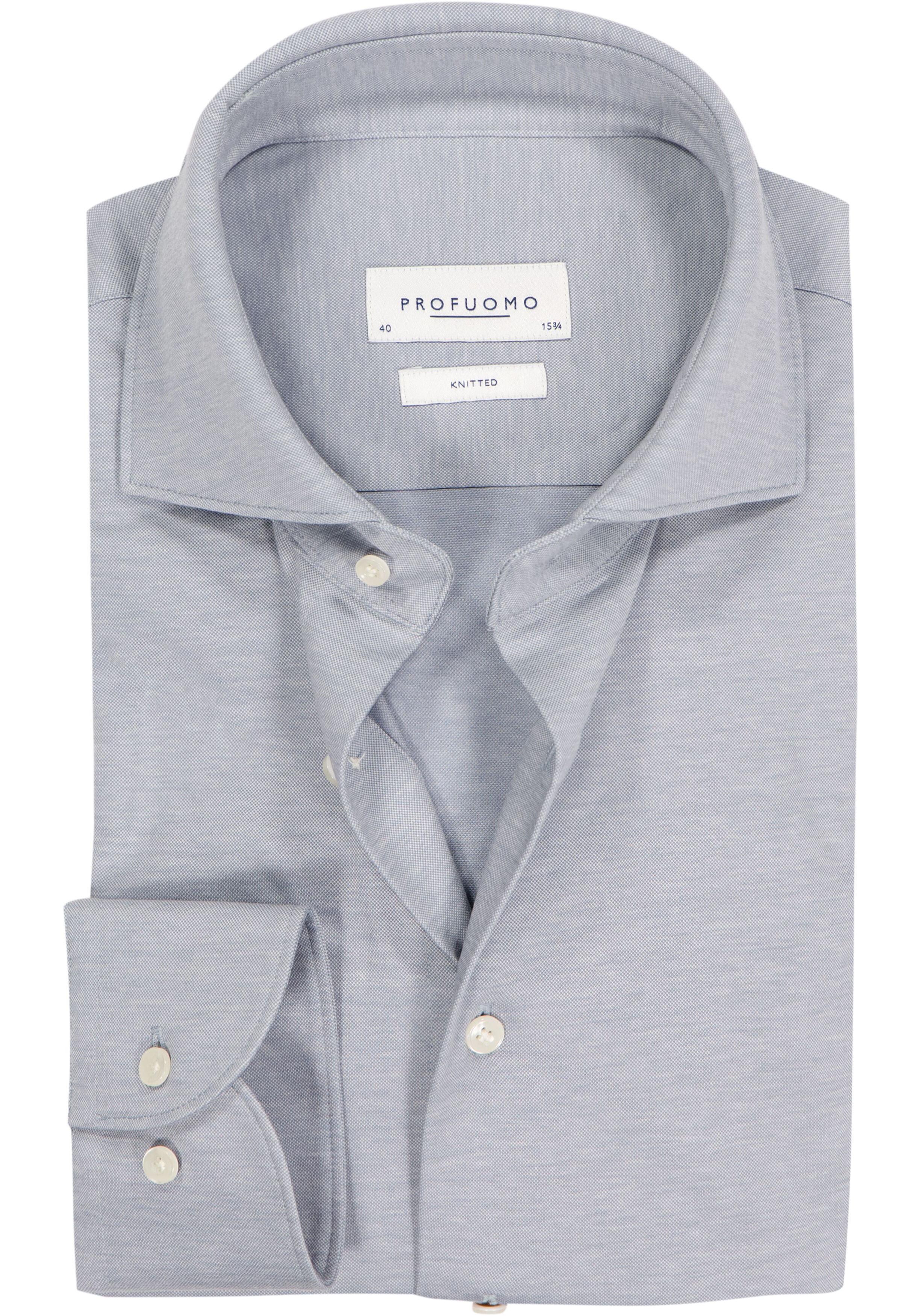 Profuomo slim fit heren overhemd, jersey, grijs