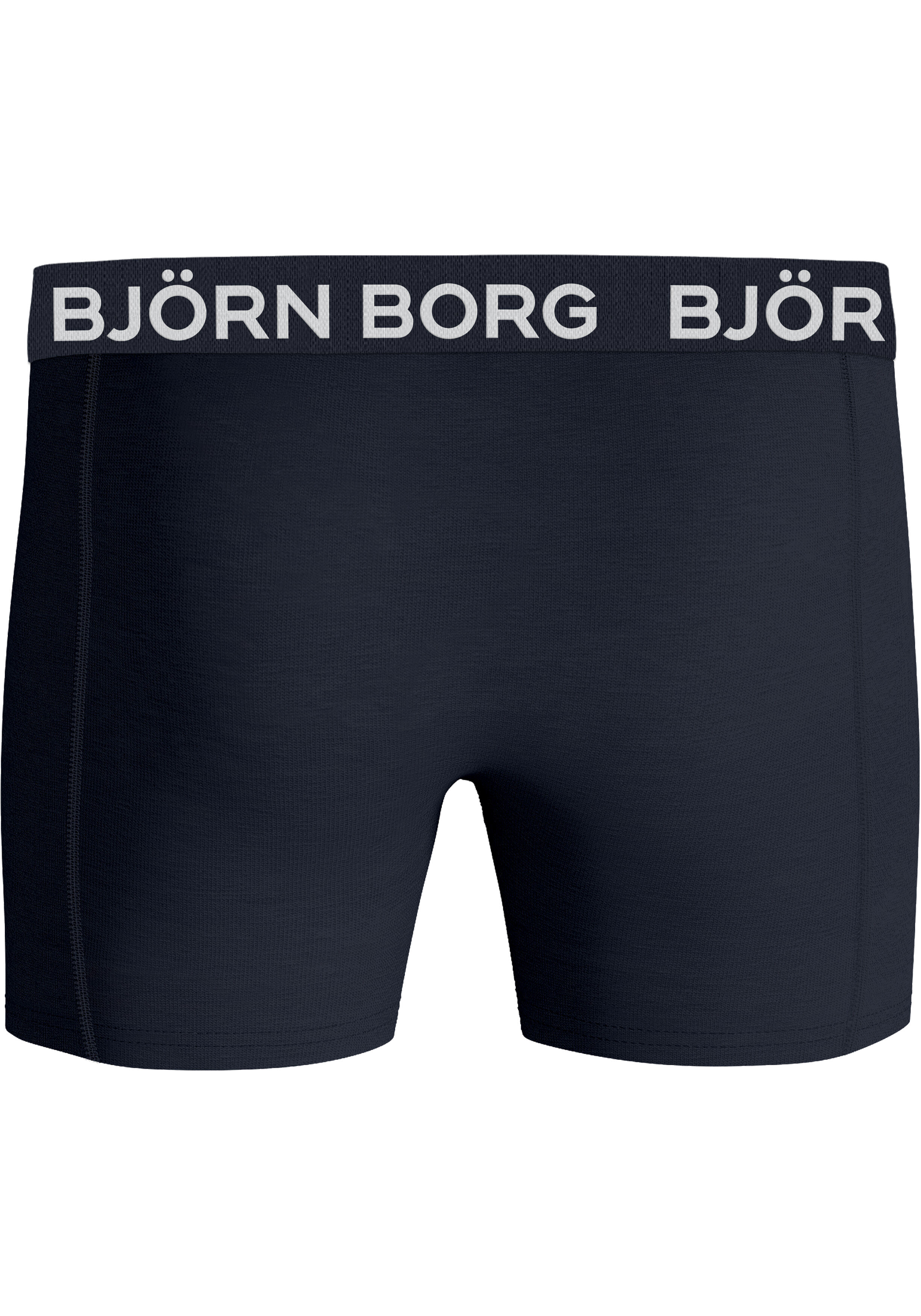 Bjorn Borg Cotton Stretch boxers, heren boxers normale lengte (3-pack), donkerblauw, sinaasappelprint en kobaltblauw