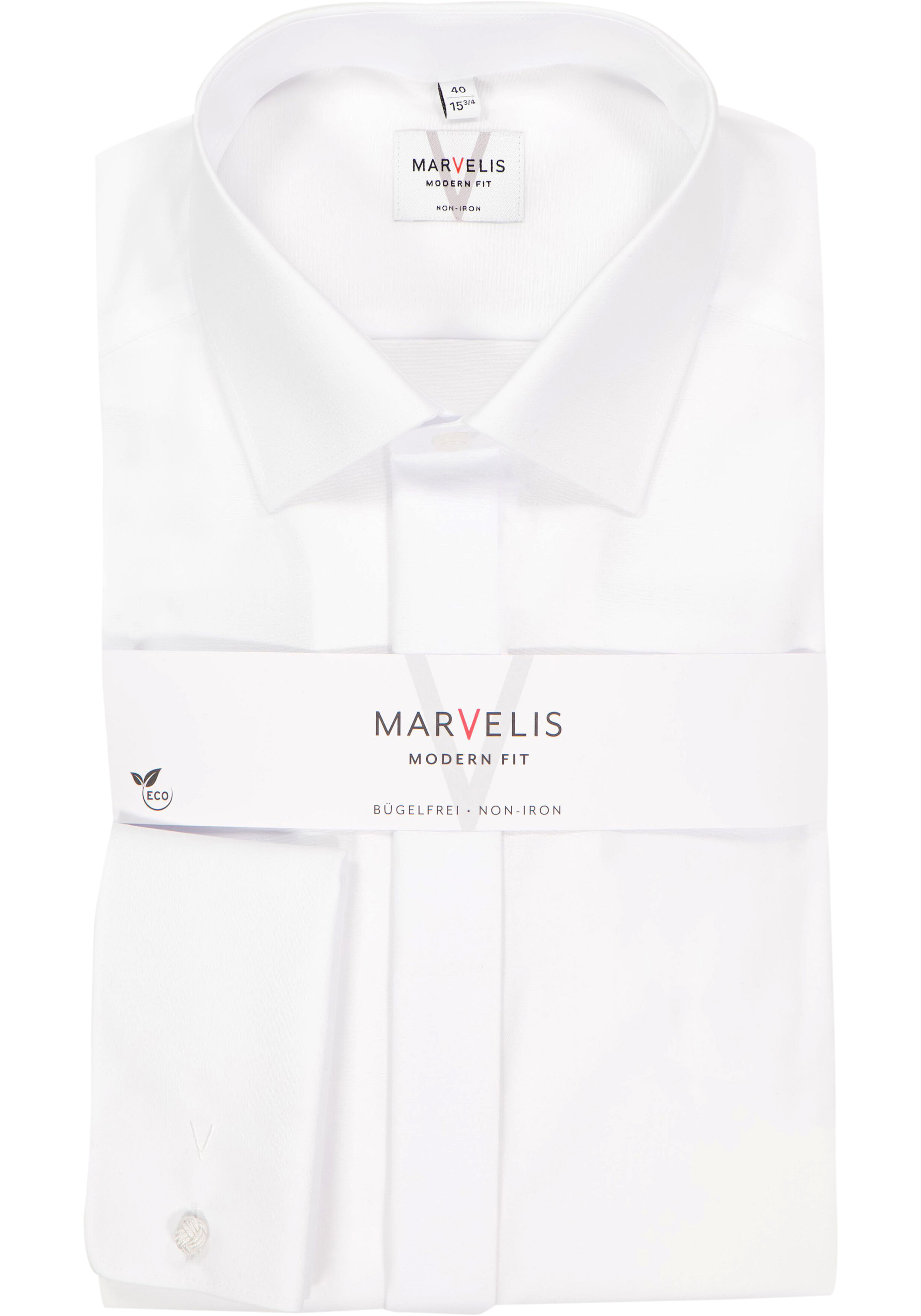 MARVELIS modern fit smoking overhemd, popeline, wit