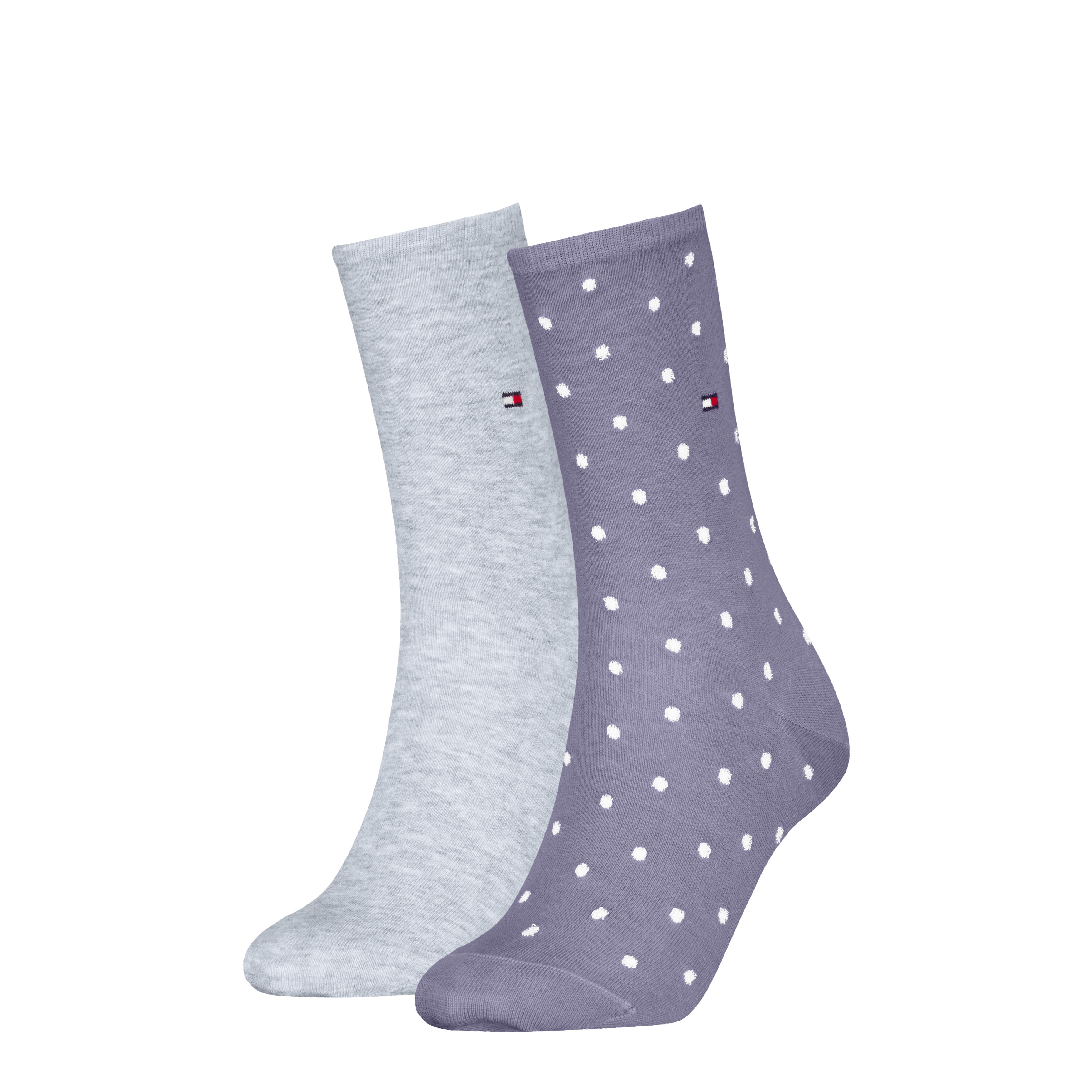Tommy Hilfiger Sock Dot (2-pack), dames sokken, lila gestipt