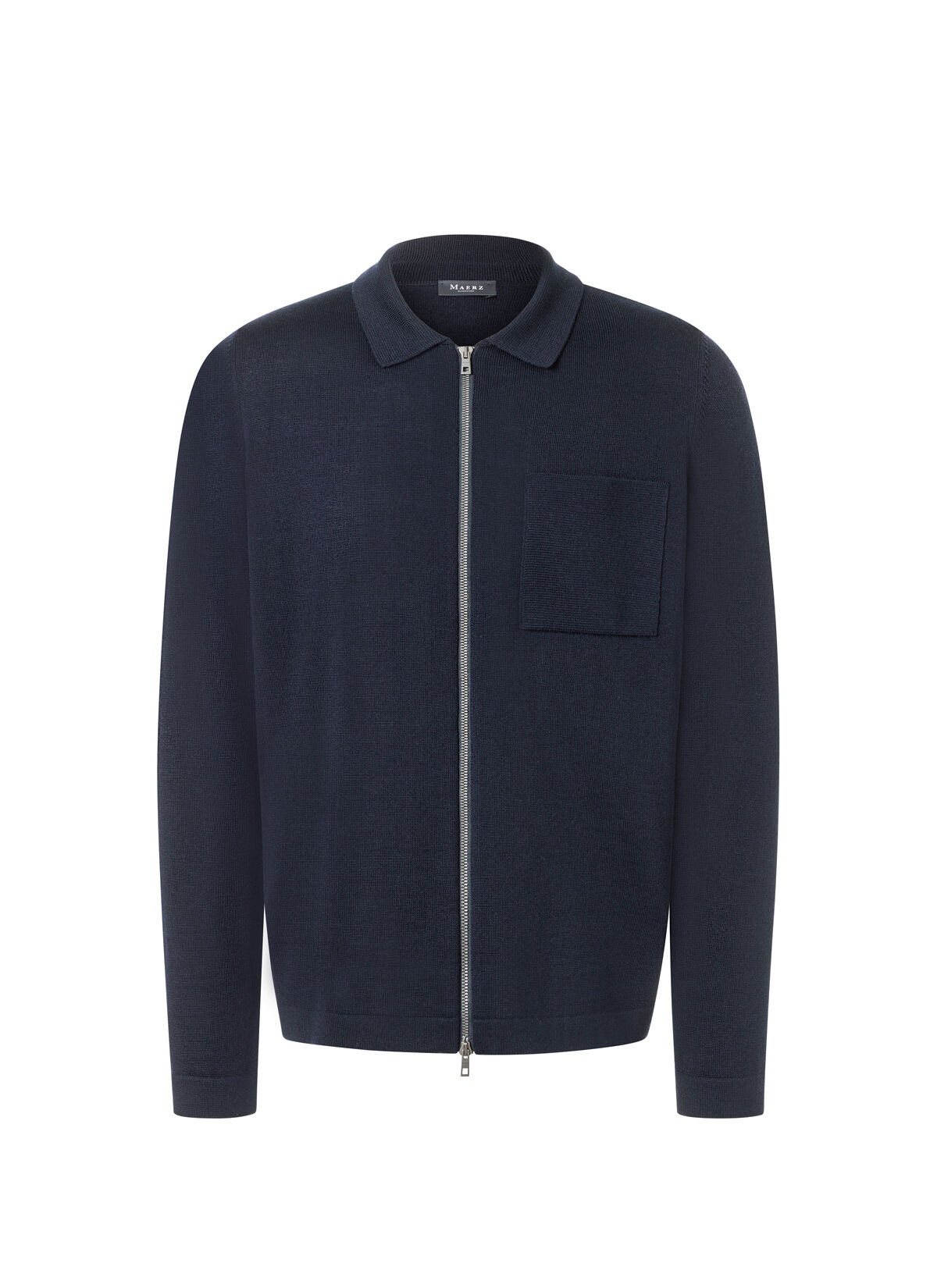 MAERZ Regular Fit heren vest met rits wol, navy blauw