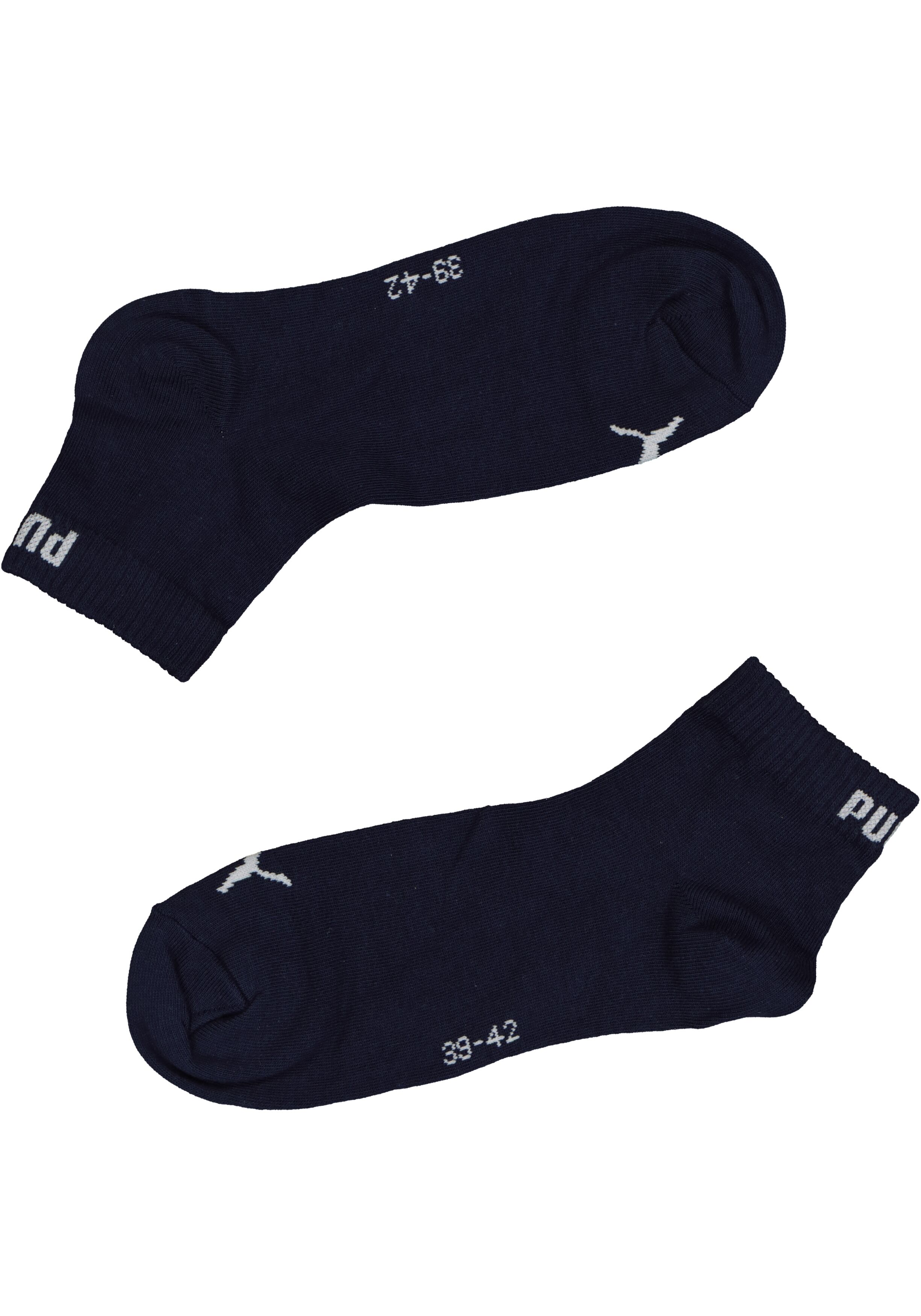 Puma Unisex Quarter Plain (3-pack), unisex hoge enkelsokken, navy blauw