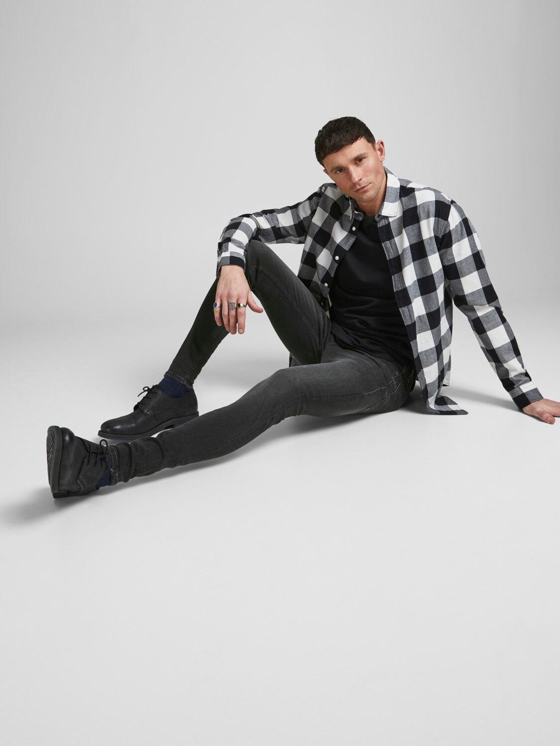 JACK & JONES Tom Original Jos loose fit, heren jeans, zwart denim