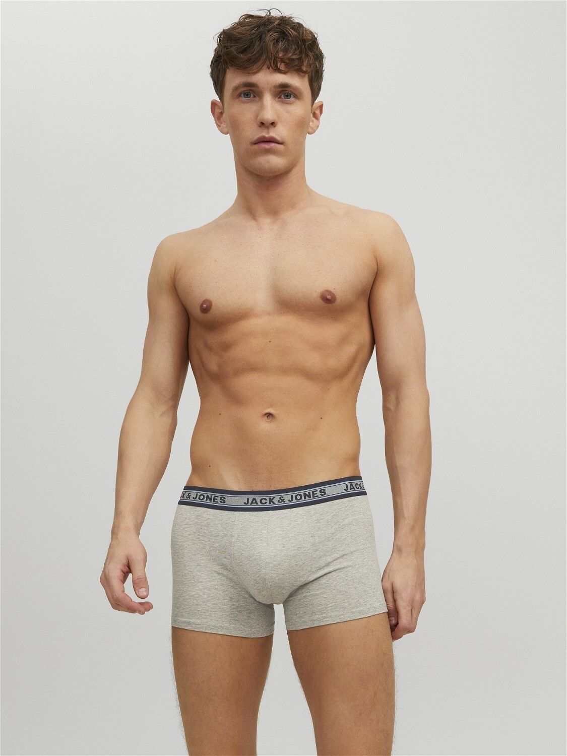 JACK & JONES Jacoliver trunks (5-pack), heren boxers normale lengte, zwart, groen, grijs, donkerrood en blauw