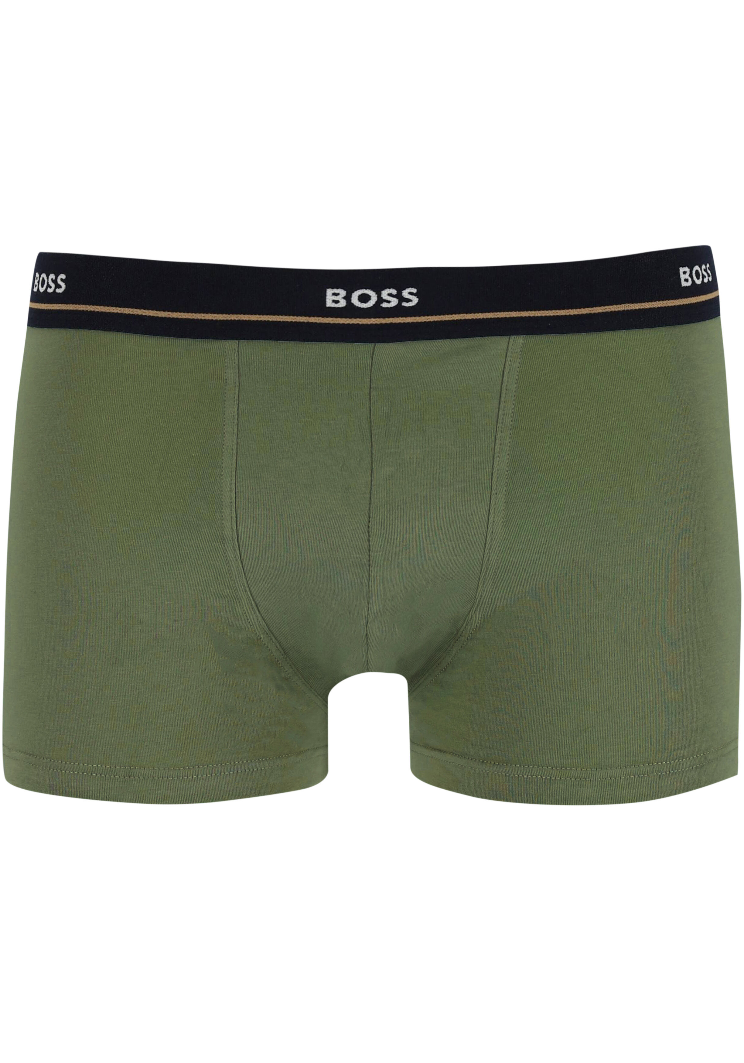 HUGO BOSS Essential trunks (5-pack), heren boxers kort, groen, lichtblauw, kobalt, navy en zwart