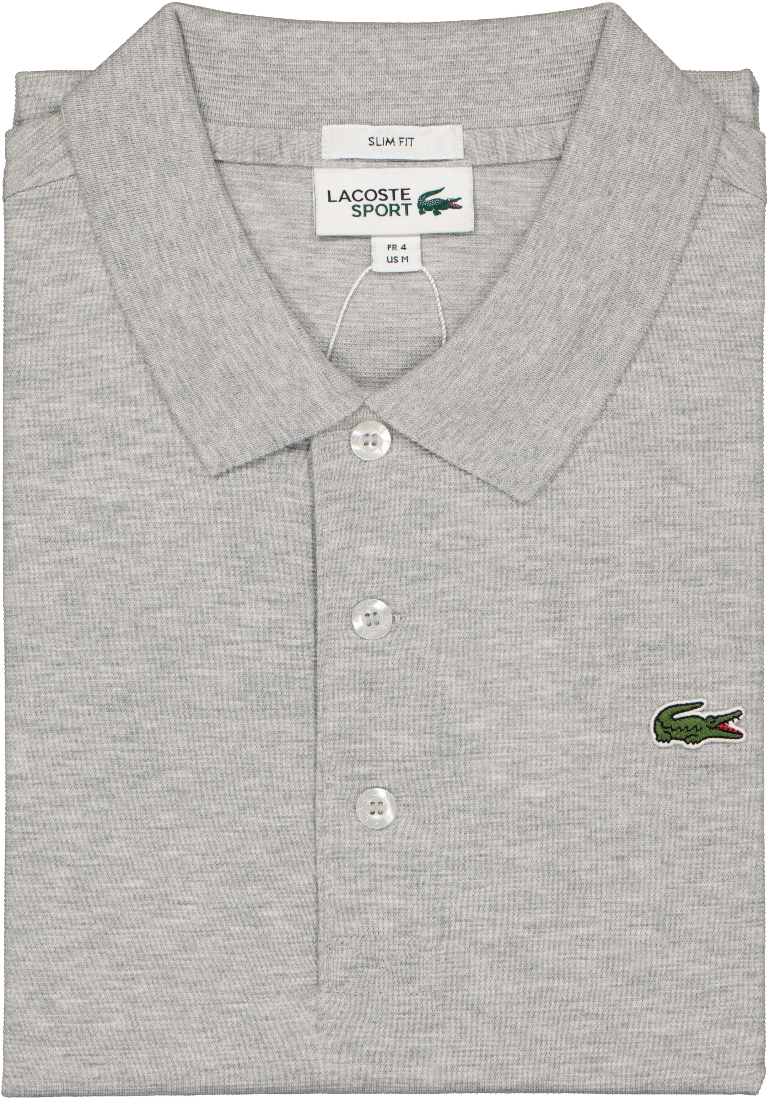 Lacoste Sport polo slim fit, ultra lightweight knit, lichtgrijs melange