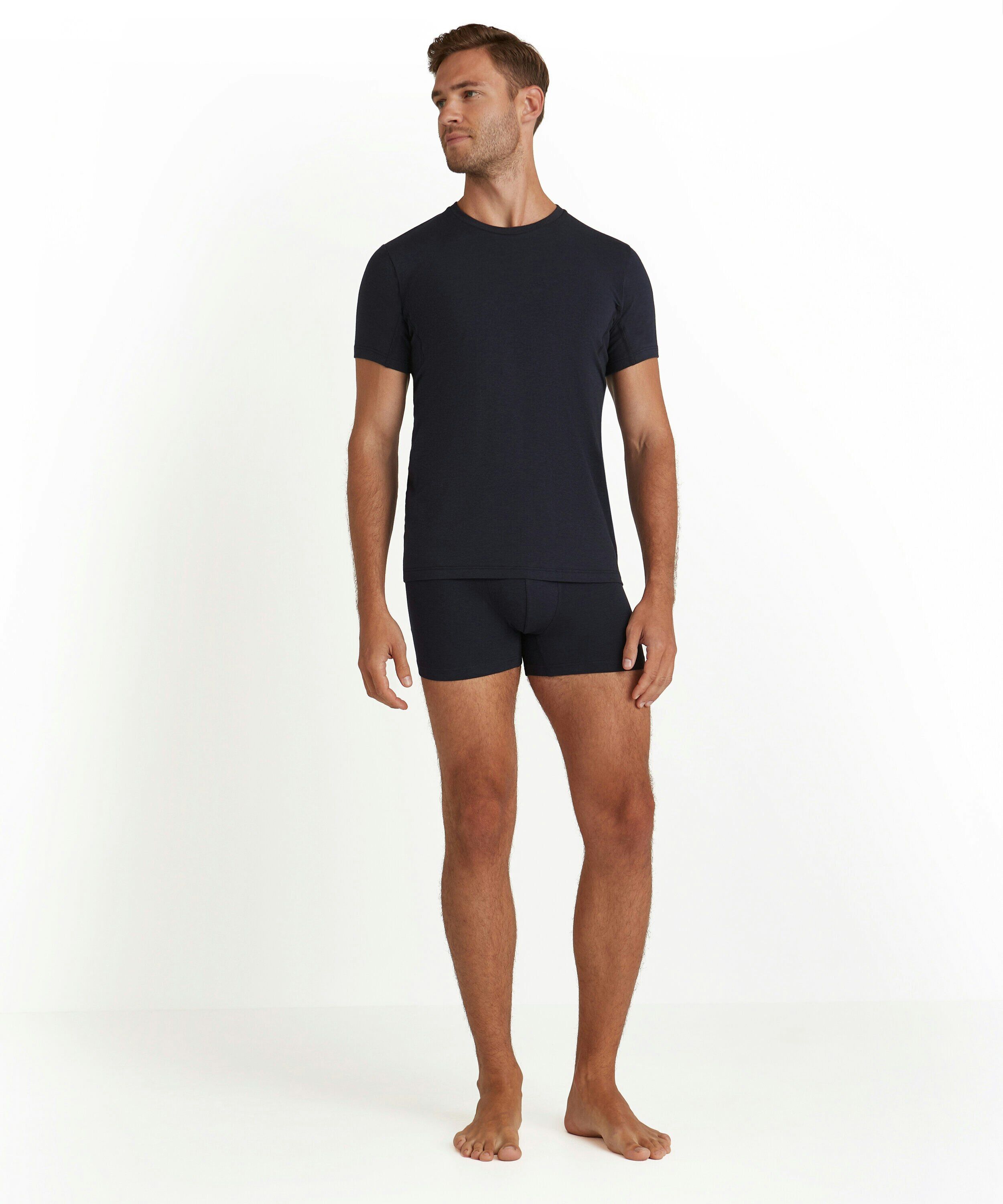 FALKE heren T-shirt Daily Climate Control, korte mouw, donkerblauw (midnight)