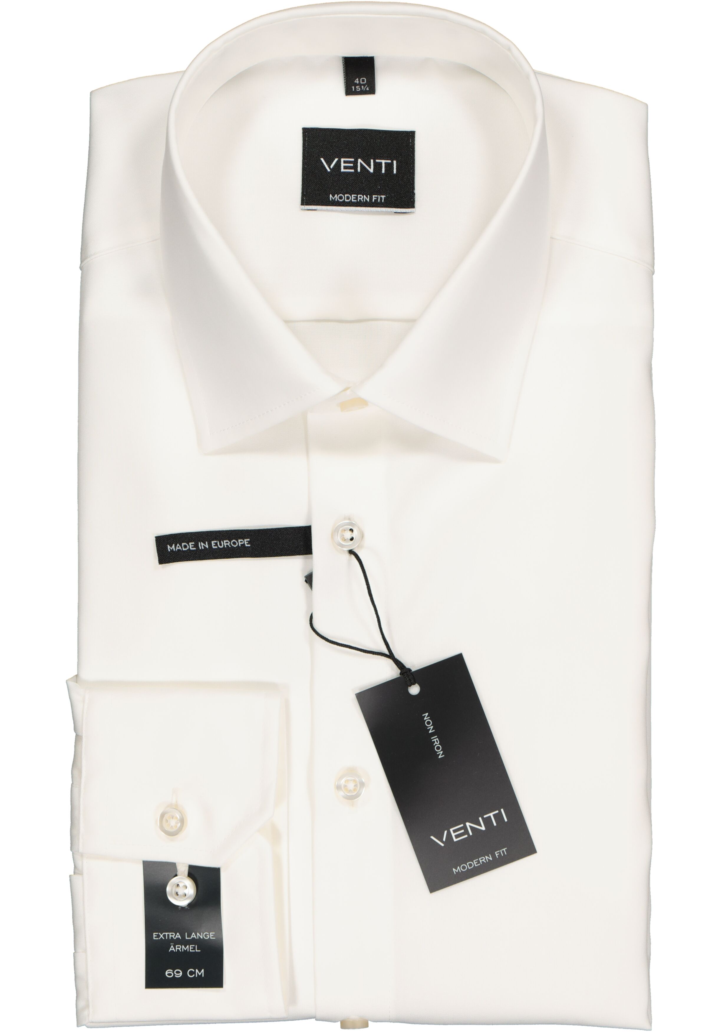 VENTI modern fit overhemd, mouwlengte 7, beige
