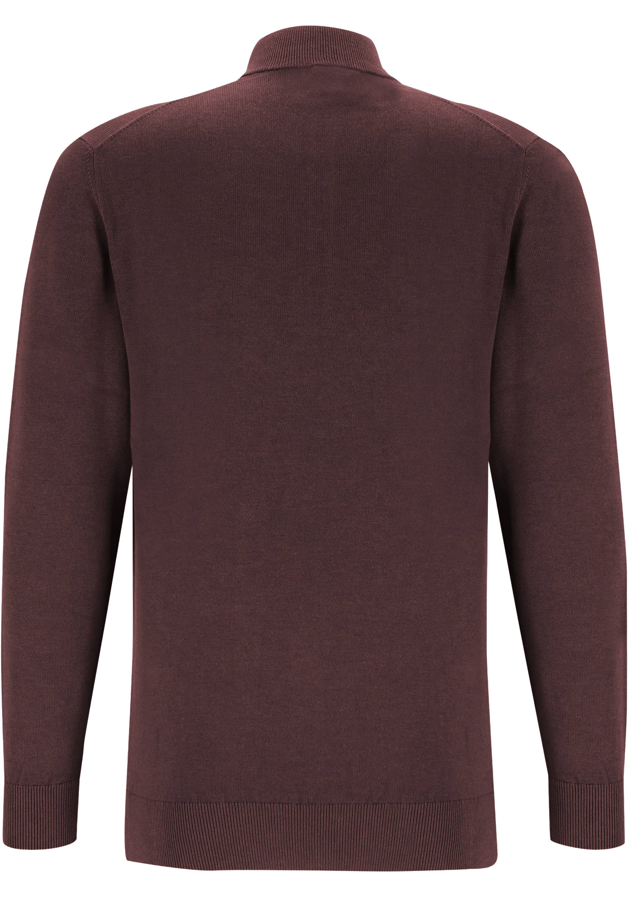 Michaelis heren trui katoenmengsel, slim fit trui met korte rits, paars