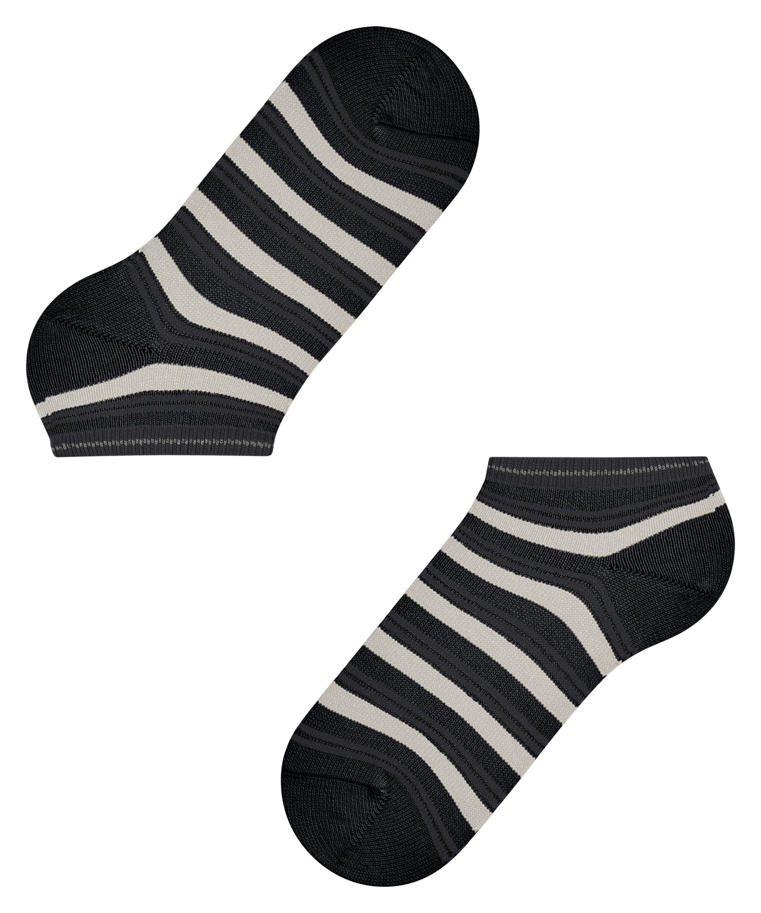 FALKE Smart Stripe dames sneakersokken, zwart (black)