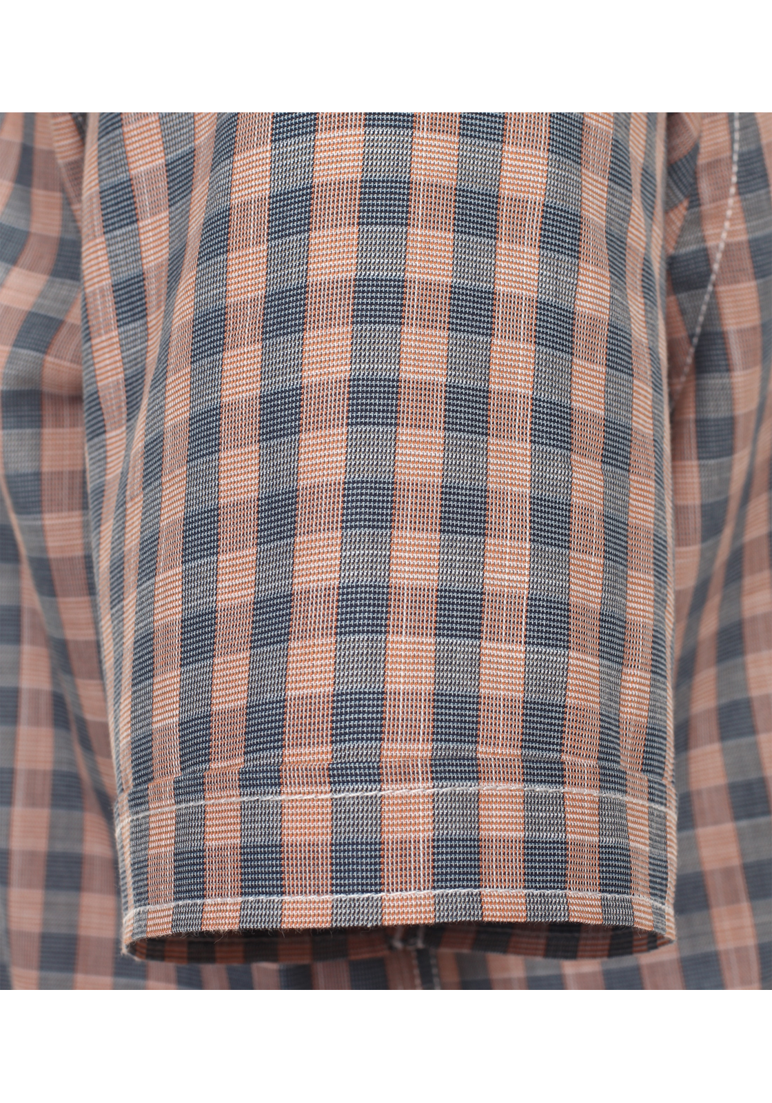 CASA MODA Sport casual fit overhemd, korte mouw, chambray, oranje geruit - 944199500-450 CASA MODA Sport casual fit overhemd, korte mouw, chambray, oranje geruit - 944199500-450