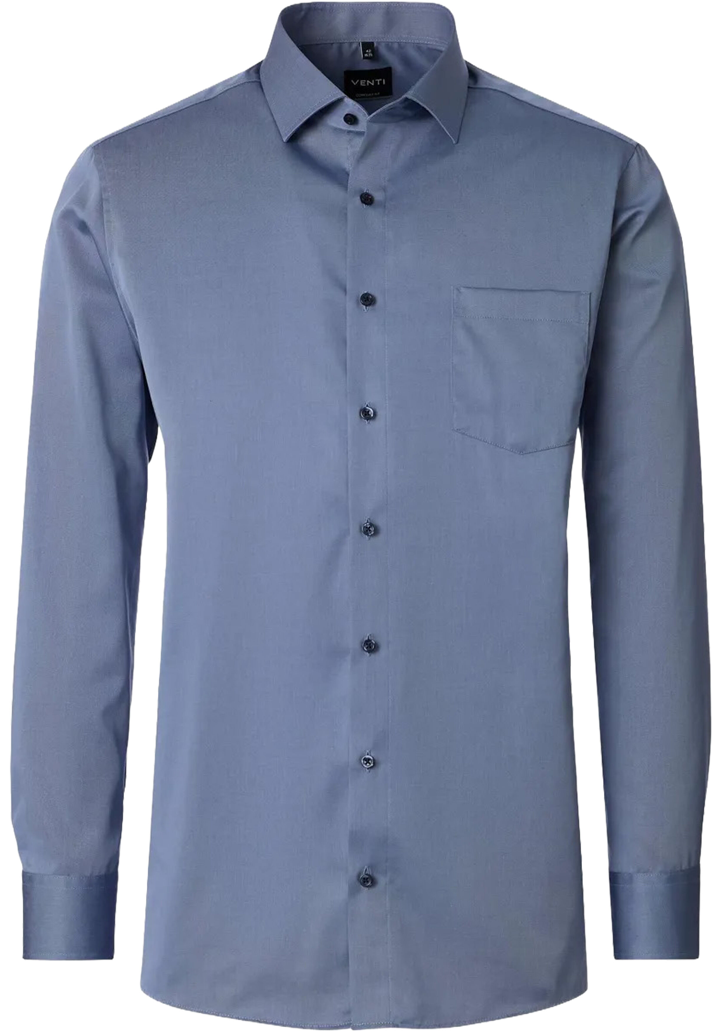 VENTI modern fit overhemd, twill, blauw