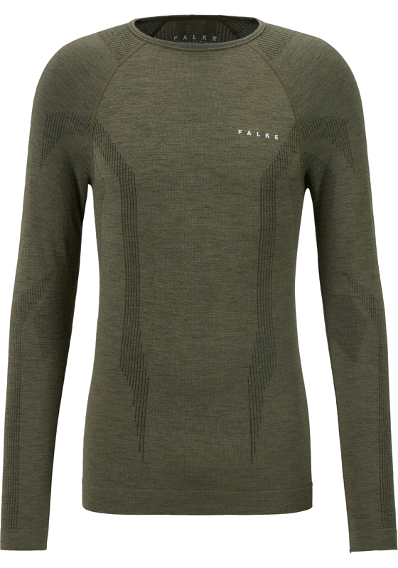 FALKE heren lange mouw shirt Wool-Tech, thermoshirt, olijfgroen (olive) FALKE heren lange mouw shirt Wool-Tech, thermoshirt, olijfgroen (olive)