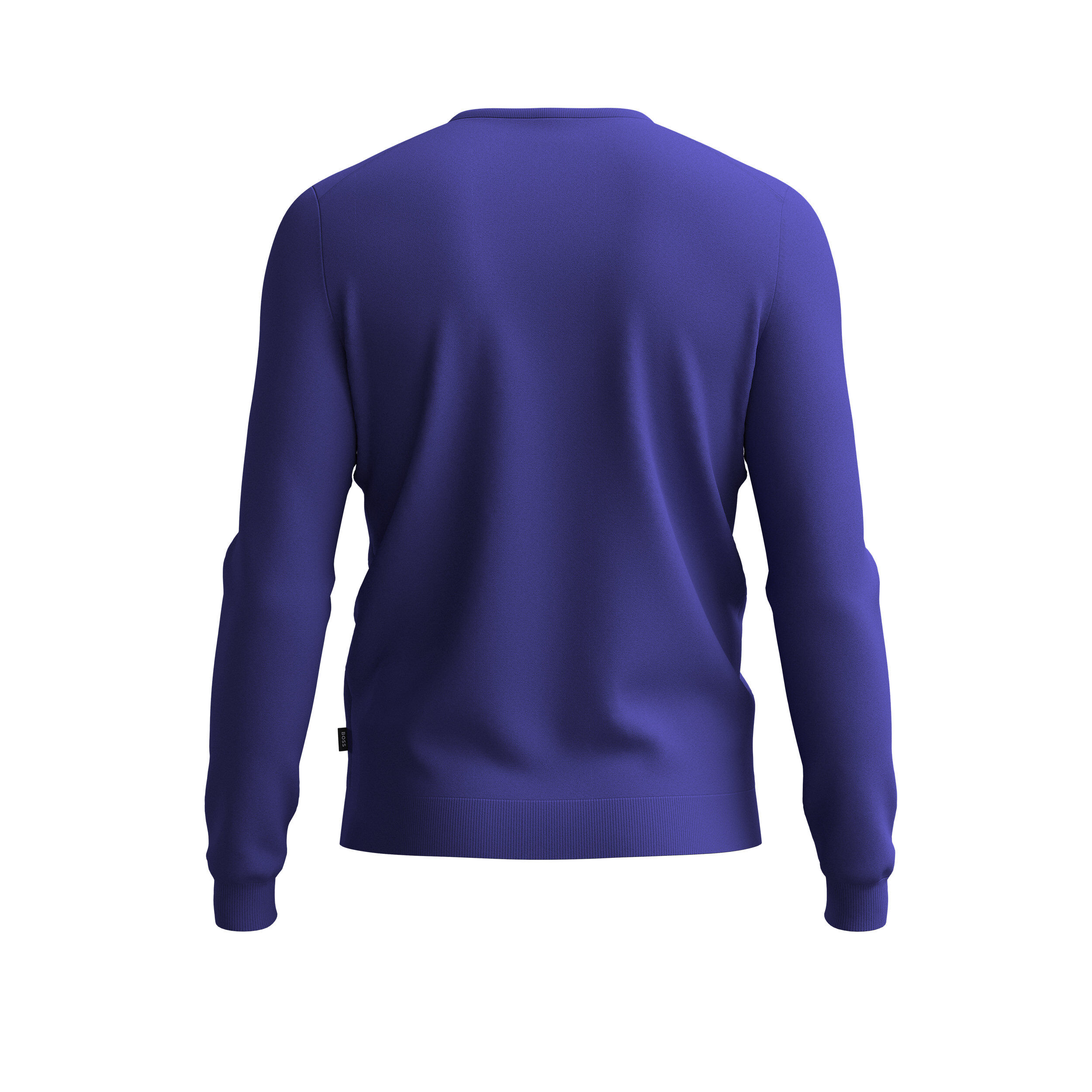 BOSS Melba slim fit trui wol, heren pullover met V-hals, donkerpaars