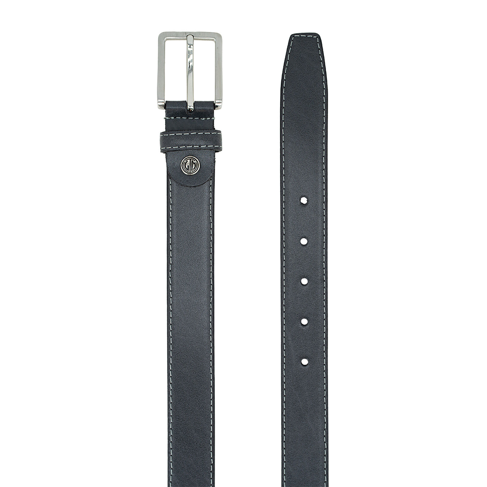 LINDENMANN leren heren riem, grijs
