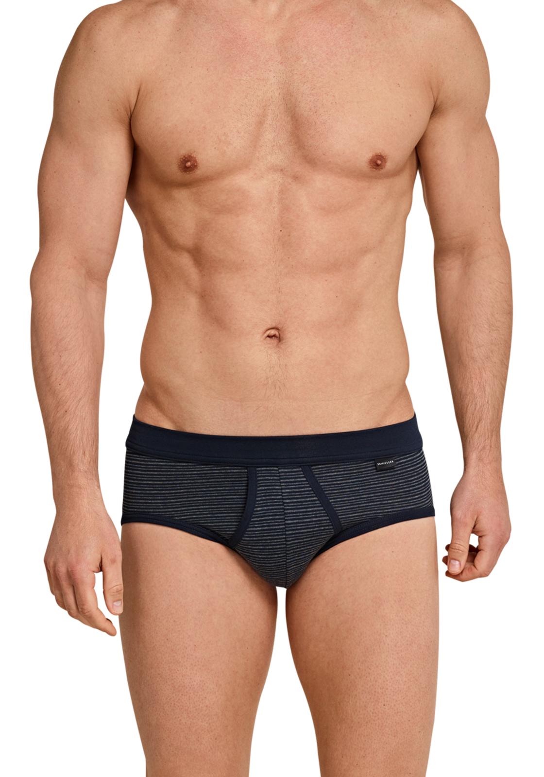 4-4007065656582-schiesser-slip-2p_HR SCHIESSER Original Classics sportslips (2-pack), Feinripp met gulp, donkerblauw gestreept