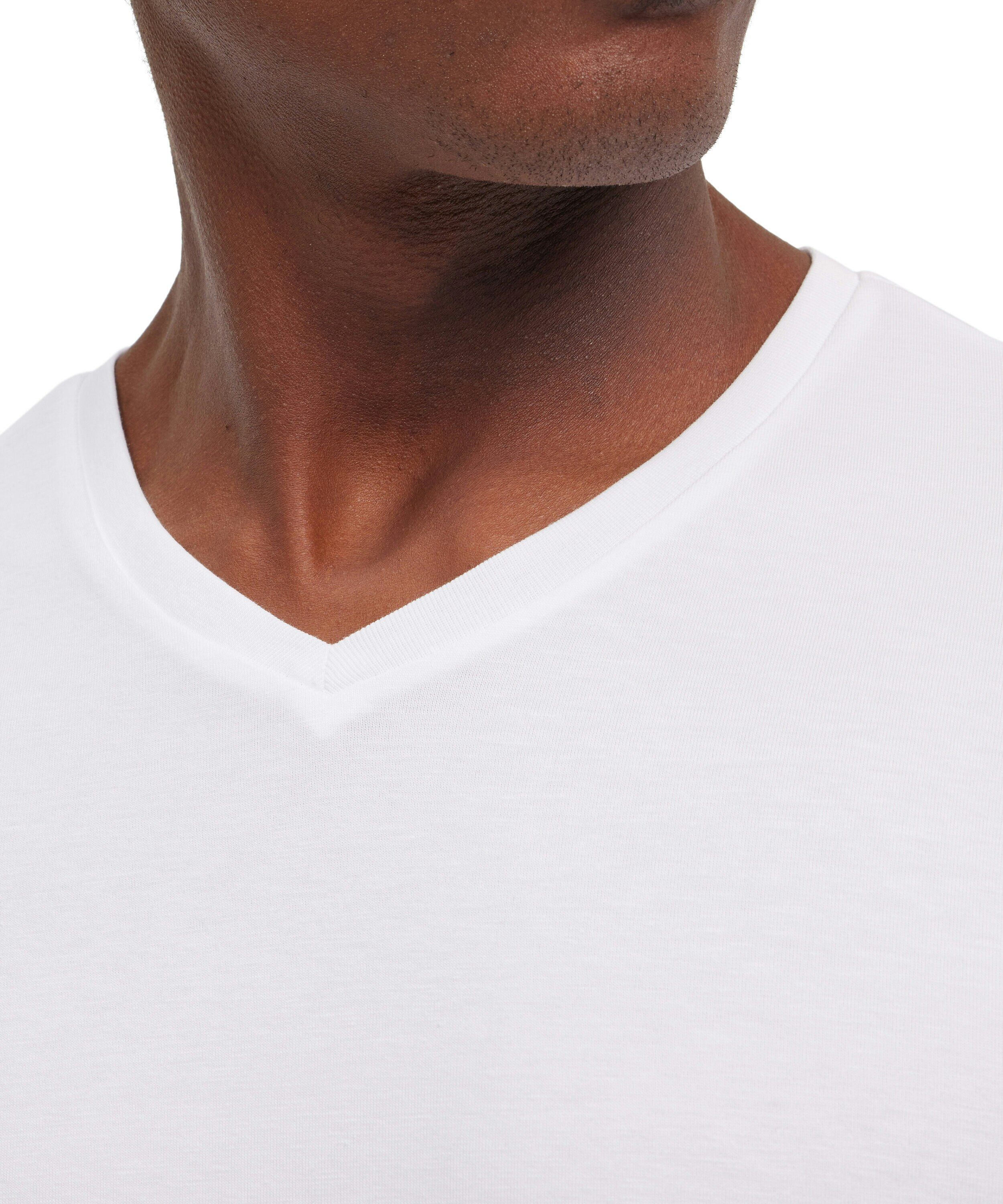 FALKE 2-pack heren T-shirt Daily Comfort, korte mouw, wit (white)