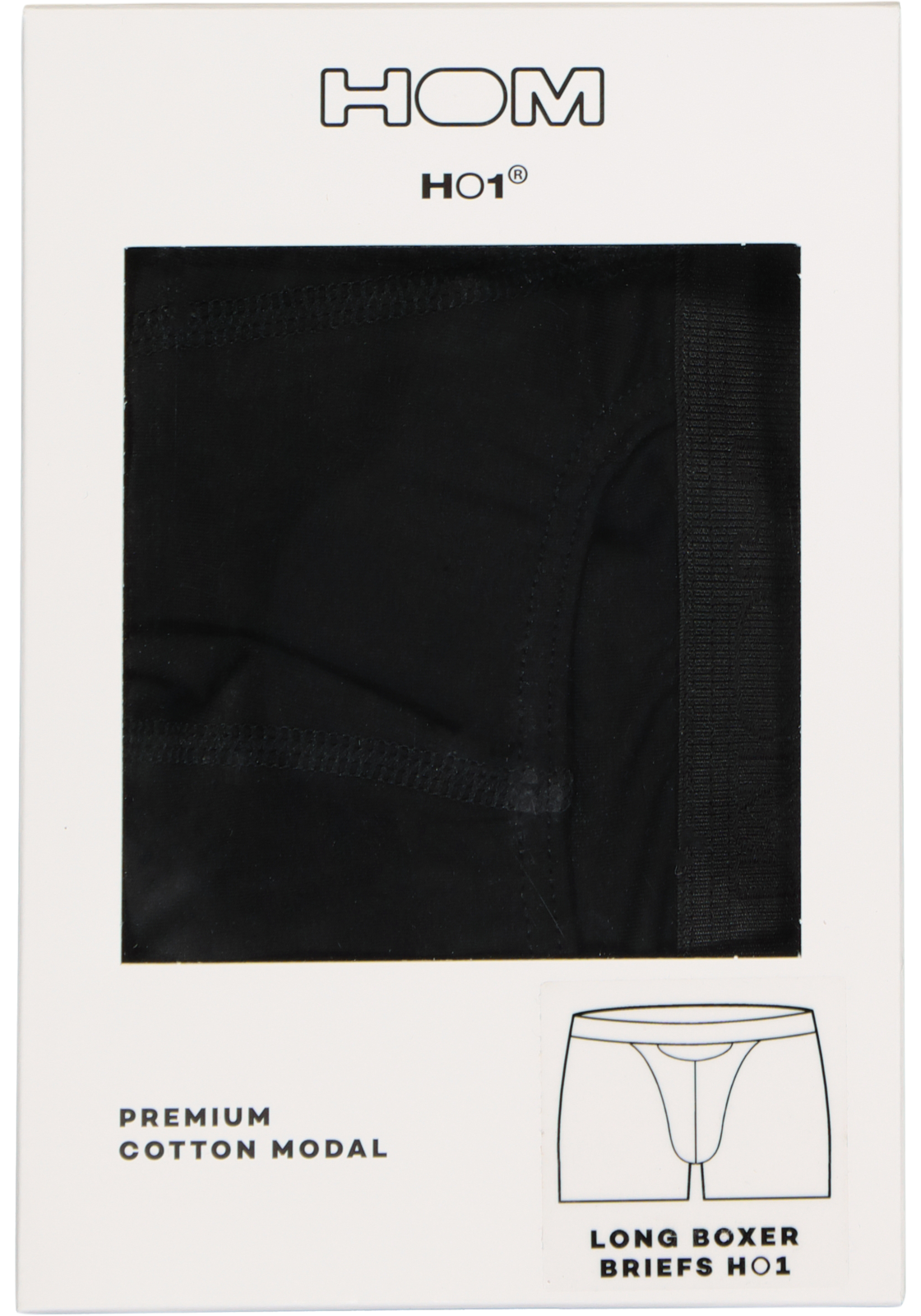 5-9009984071557_Hom_boxes_HR HOM HO1 long boxer briefs (1-pack), heren boxer lang met horizontale gulp, zwart
