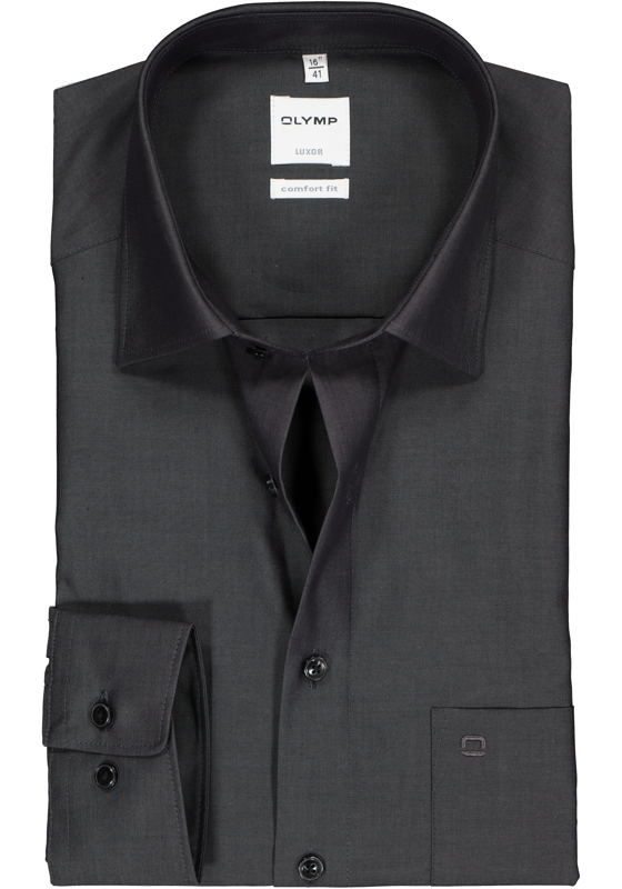 OLYMP Luxor comfort fit overhemd, antraciet grijs OLYMP Luxor comfort fit overhemd, antraciet grijs