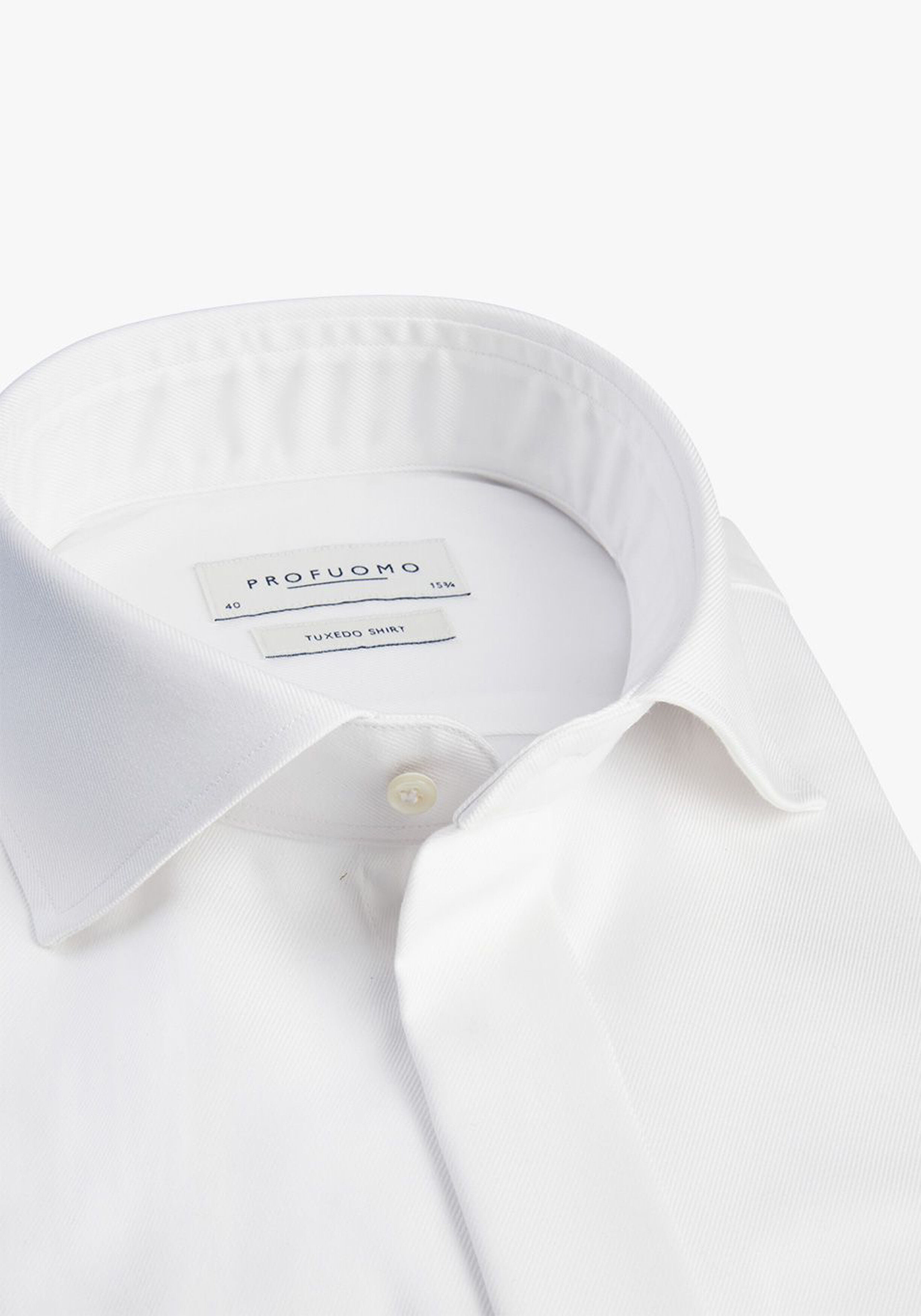 Profuomo slim fit heren overhemd, twill, wit