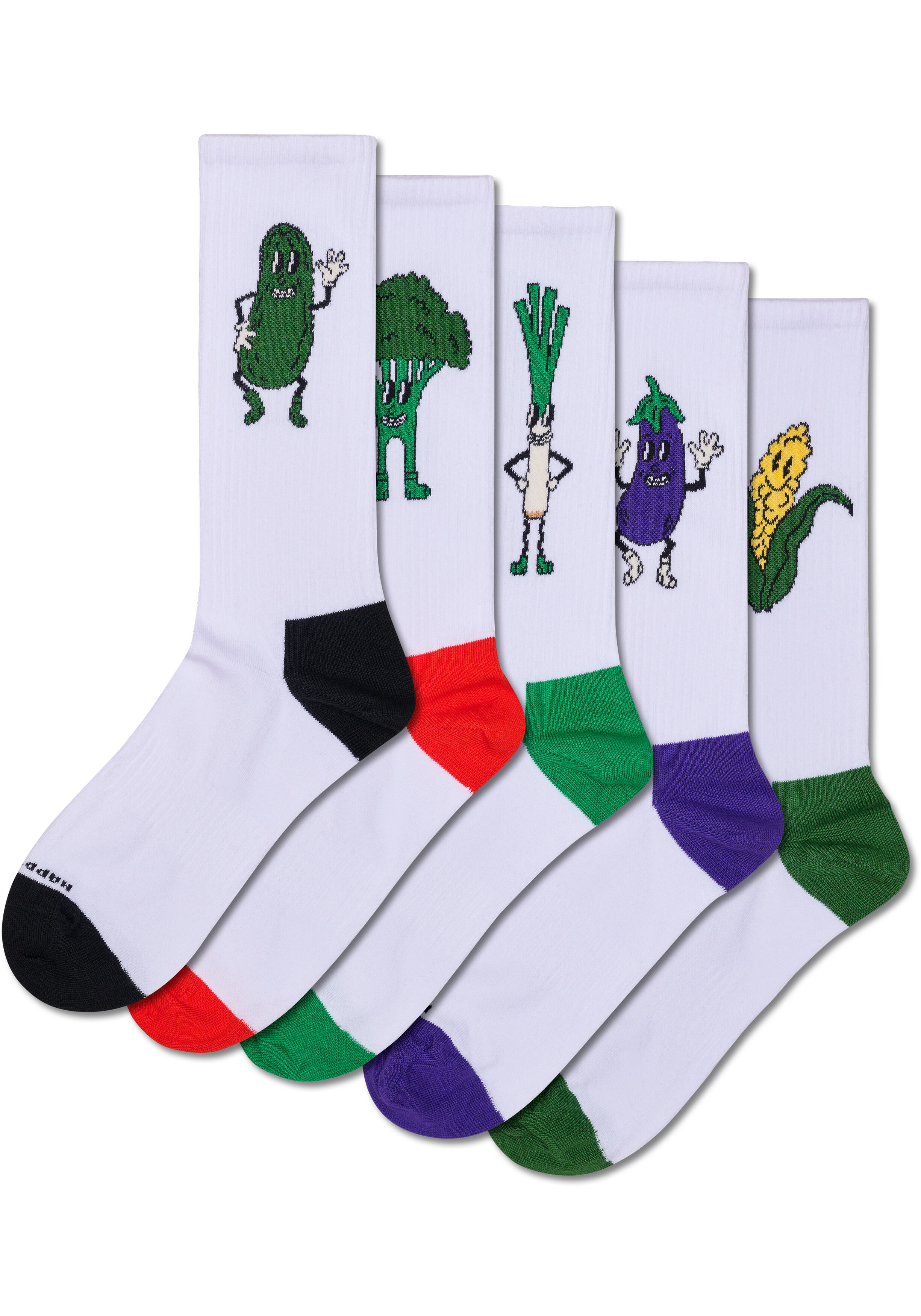 Happy Socks Vegetable Sneaker Socks (5-pack), unisex sokken, roze