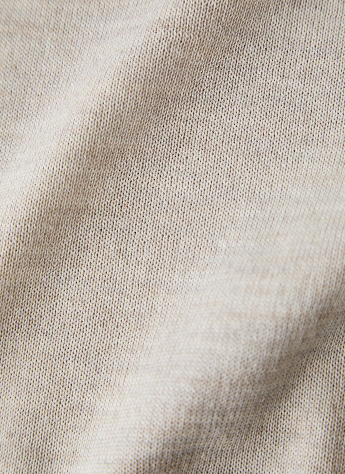 MAERZ Classic Fit heren trui met O-hals wol, offwhite