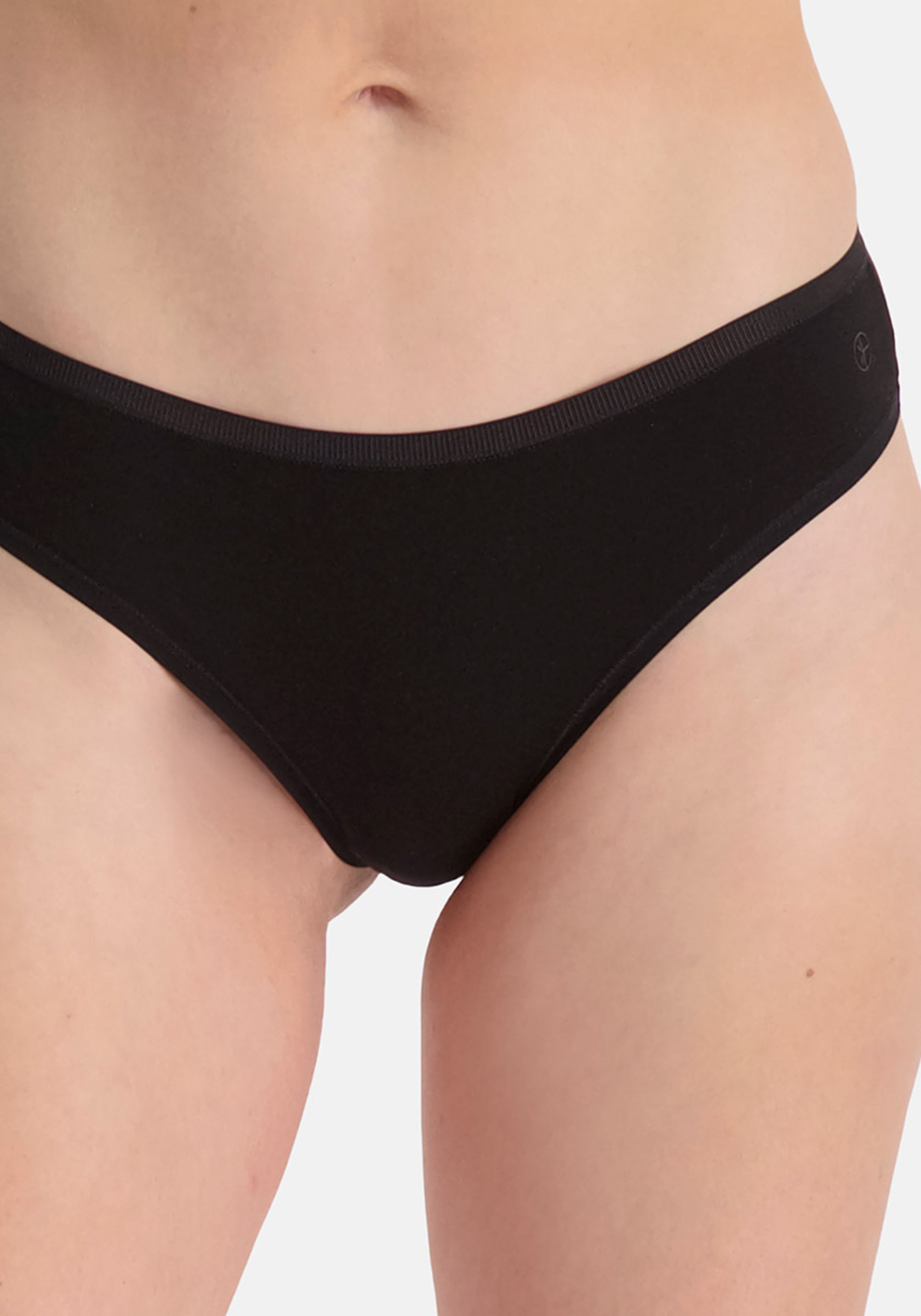 Bamboo Basics Lola thong (3-pack), dames string, zwart