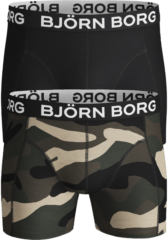 Bjorn Borg boxershorts Core (2-pack), heren boxers normale lengte, camouflage en zwart Bjorn Borg boxershorts Core (2-pack), heren boxers normale lengte, camouflage en zwart
